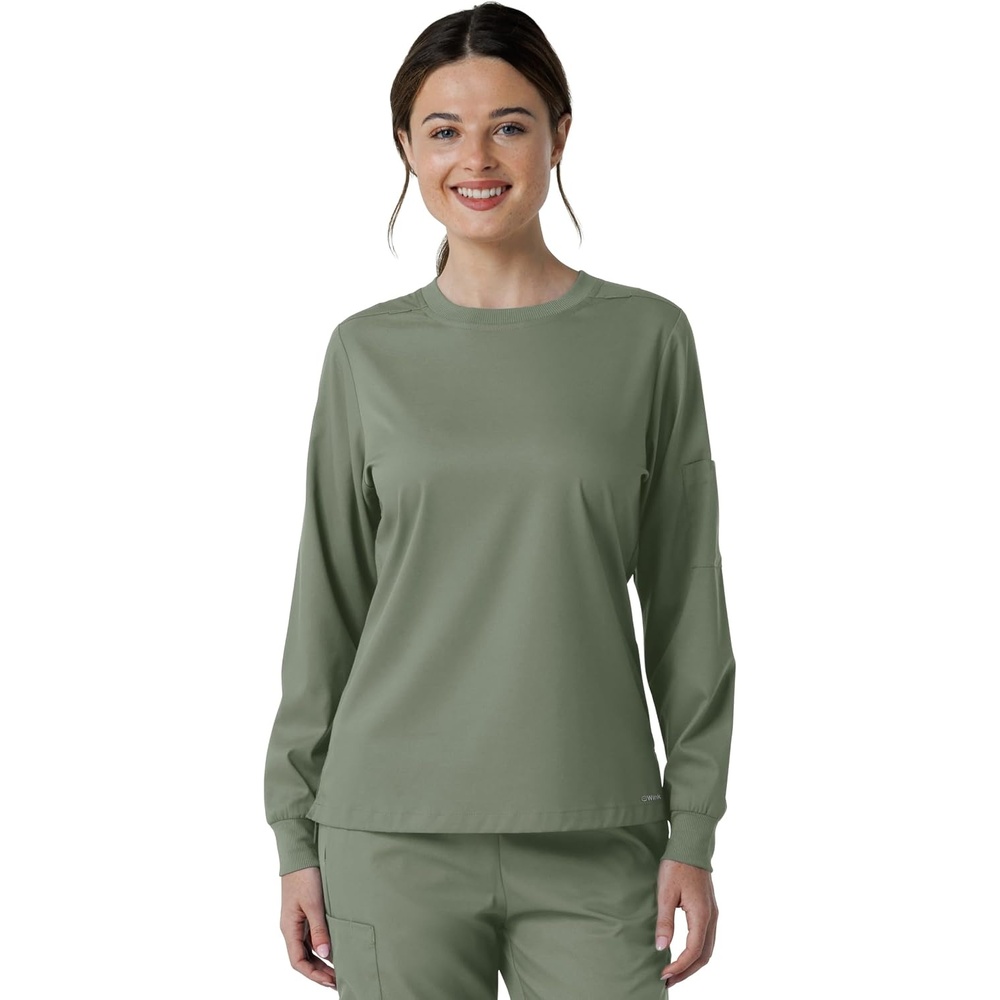 Wink Women’s Women’s Classic Long Sleeve Scrub Tee(Sage)