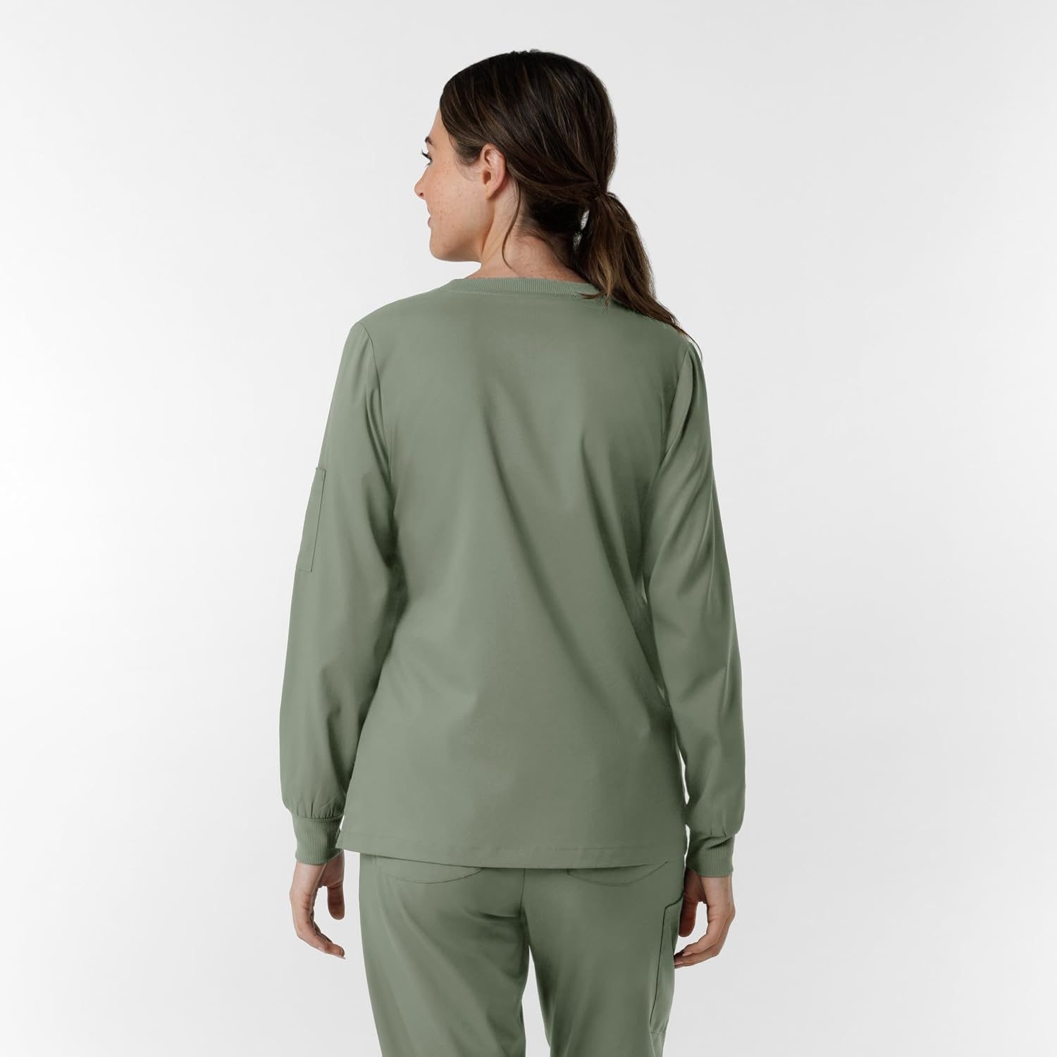 Wink Women’s Women’s Classic Long Sleeve Scrub Tee(Sage)
