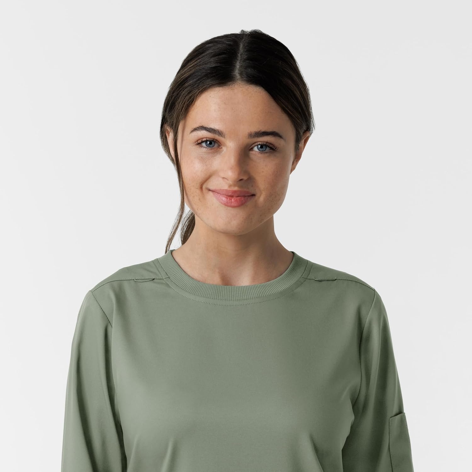 Wink Women’s Women’s Classic Long Sleeve Scrub Tee(Sage)