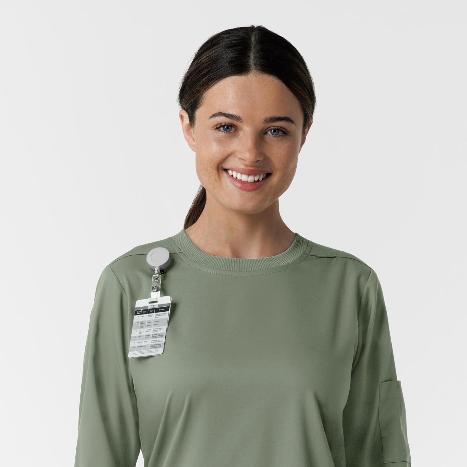 Wink Women’s Women’s Classic Long Sleeve Scrub Tee(Sage)