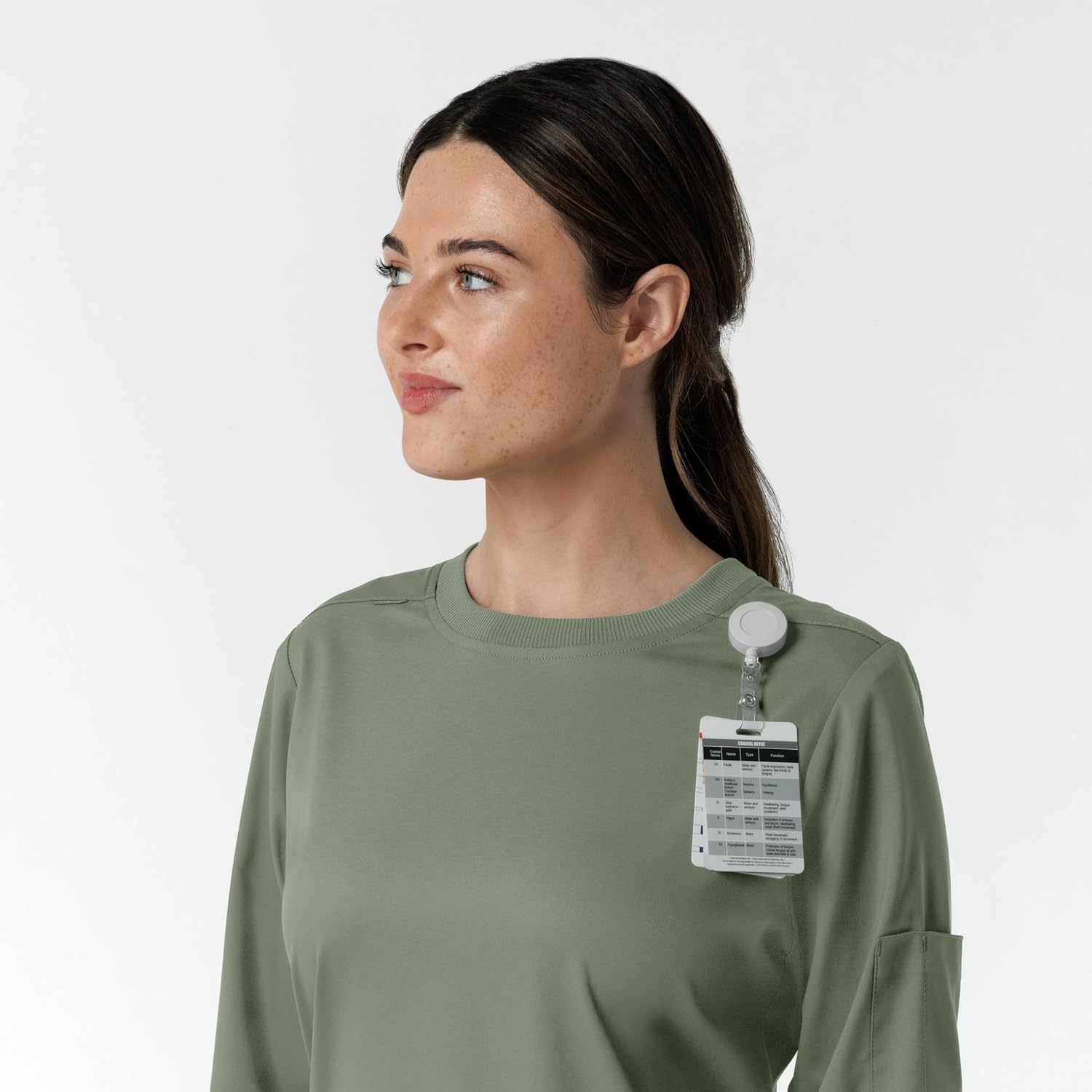 Wink Women’s Women’s Classic Long Sleeve Scrub Tee(Sage)