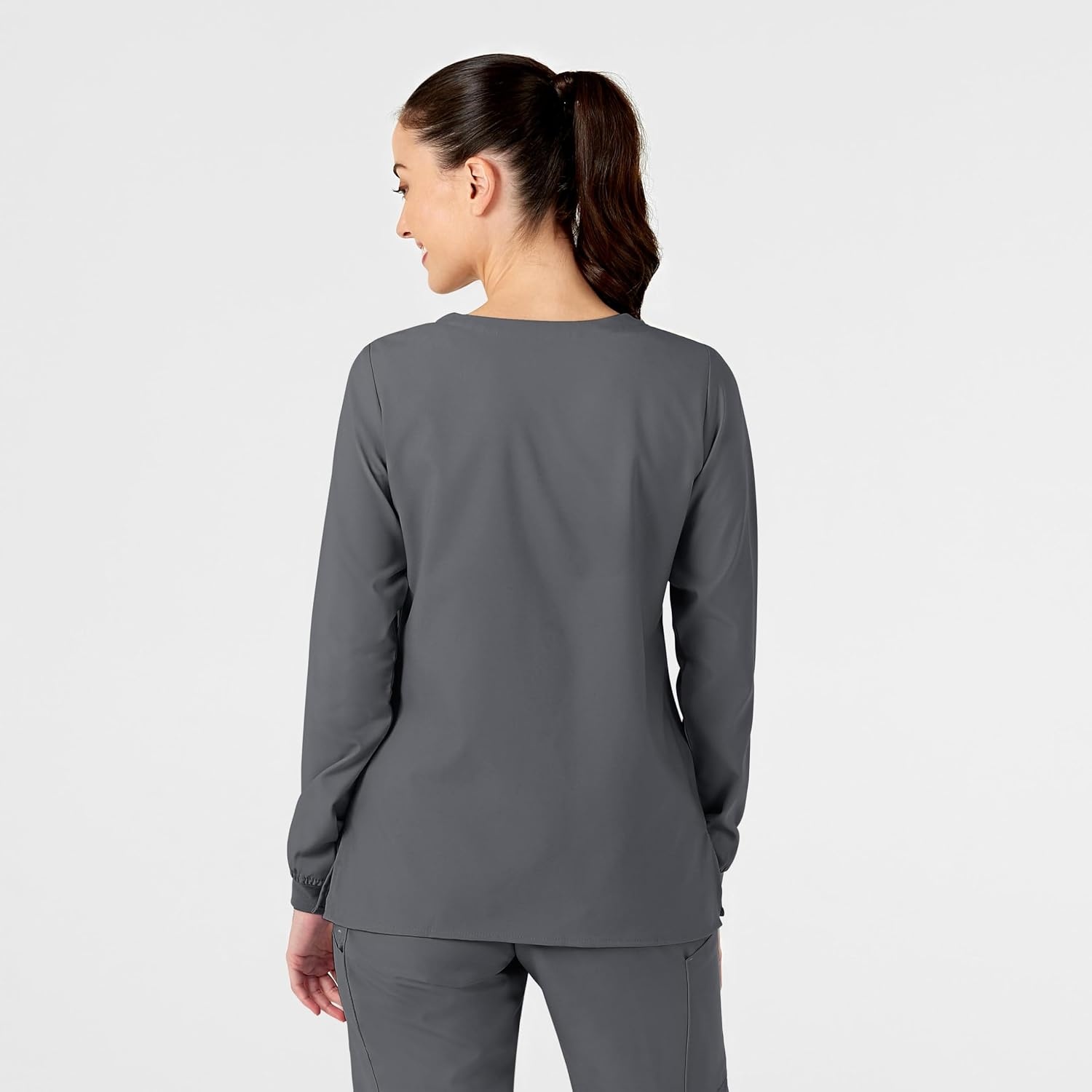 WINK W123 Women’s Crew Neck Warm Up Jacket, Pewter, 4X
