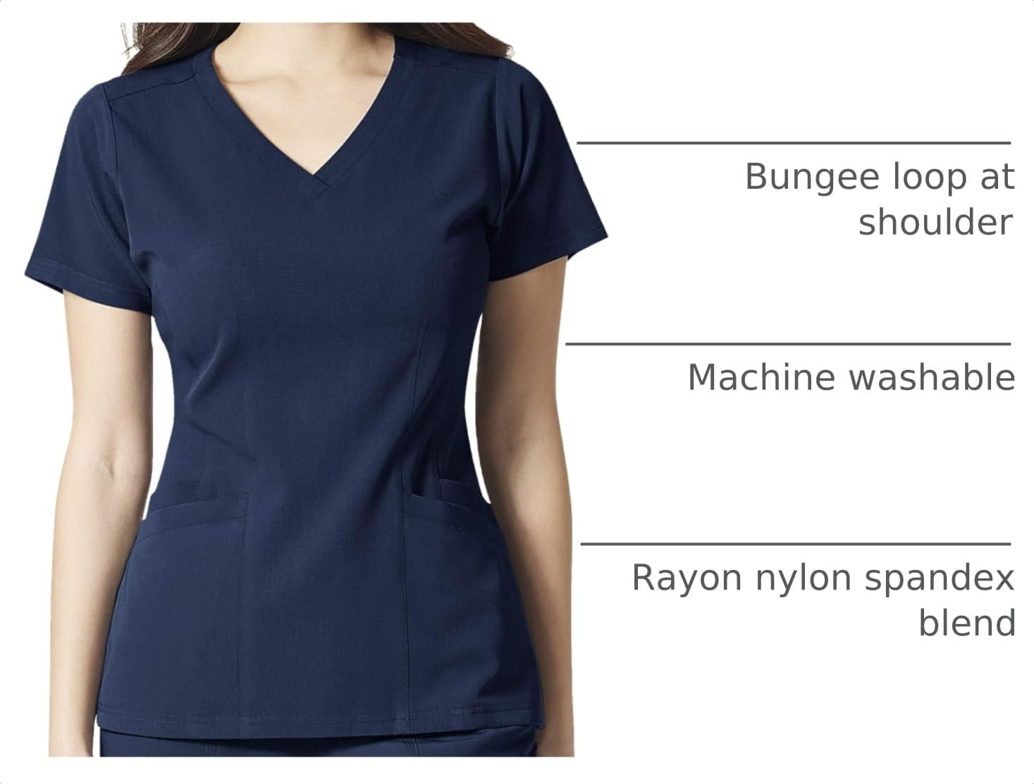 WonderWink Women’s Women’s Flex Back V-Neck Scrub Top(Navy)