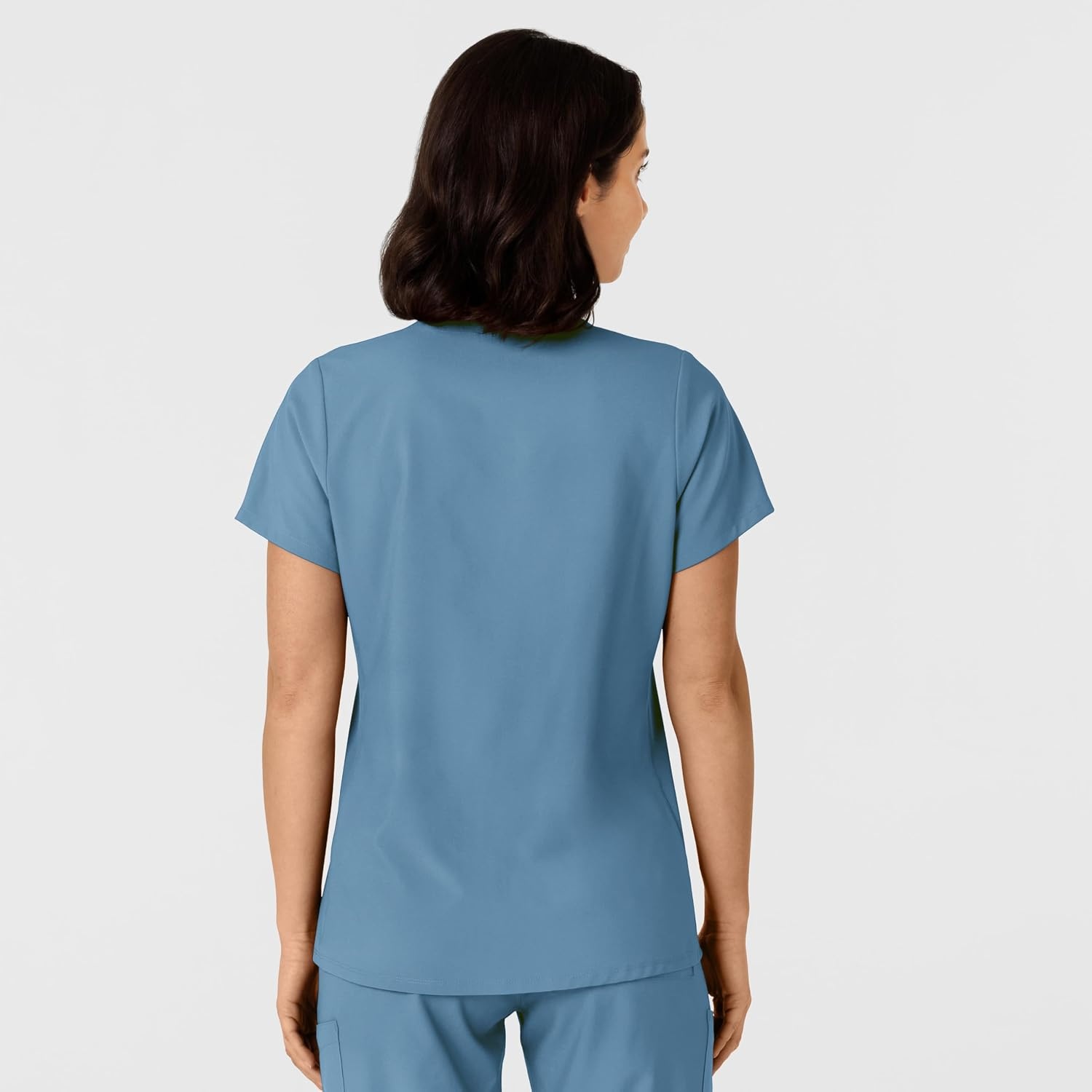 WINK Women’s Women’s Flex-n-reach Side Panel V-neck Scrub Top(Pacific Blue)