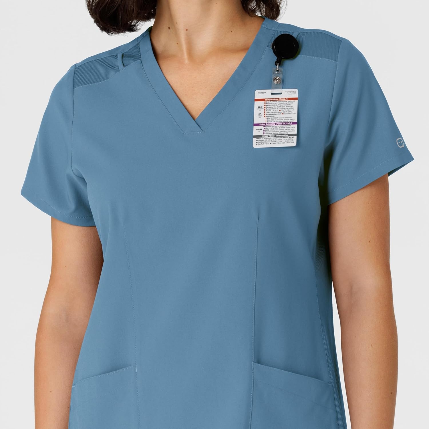 WINK Women’s Women’s Flex-n-reach Side Panel V-neck Scrub Top(Pacific Blue)