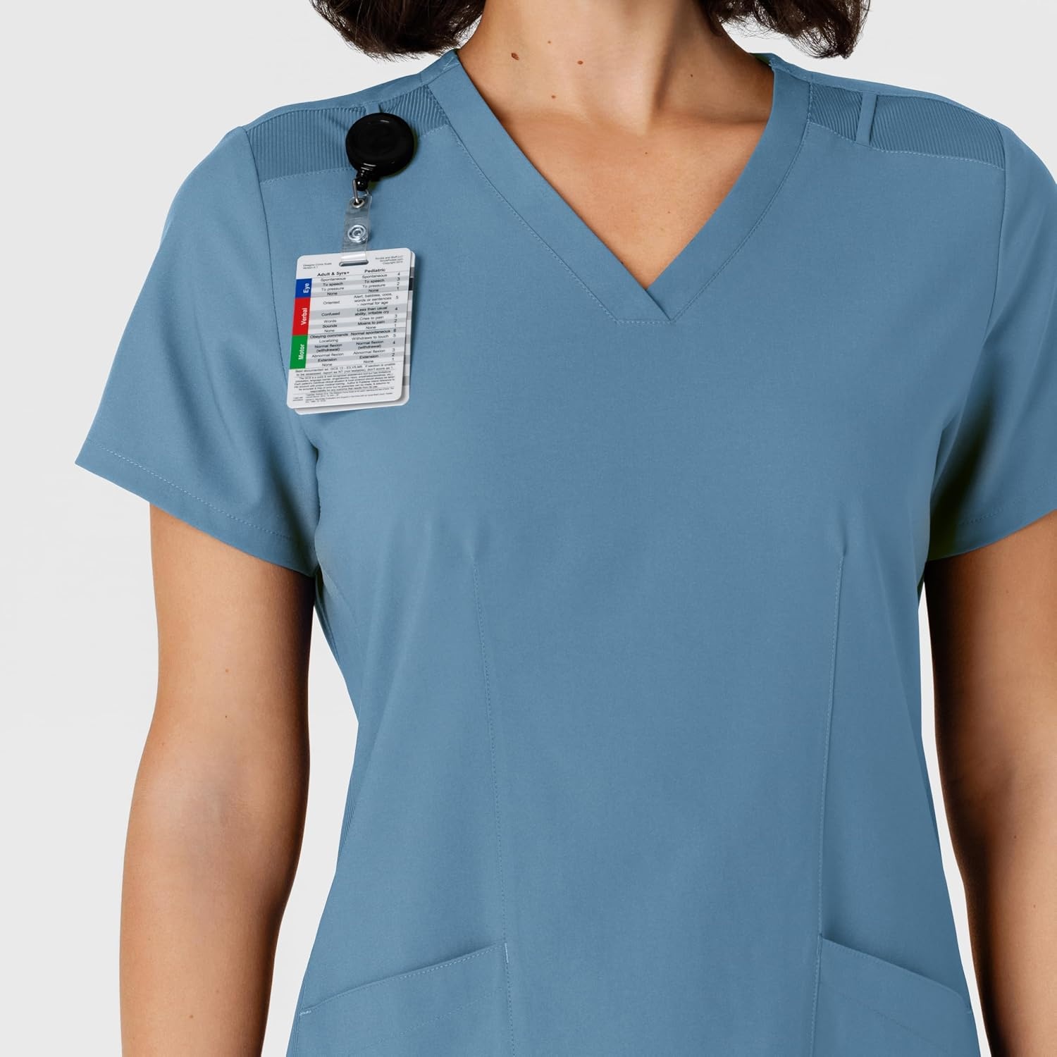 WINK Women’s Women’s Flex-n-reach Side Panel V-neck Scrub Top(Pacific Blue)