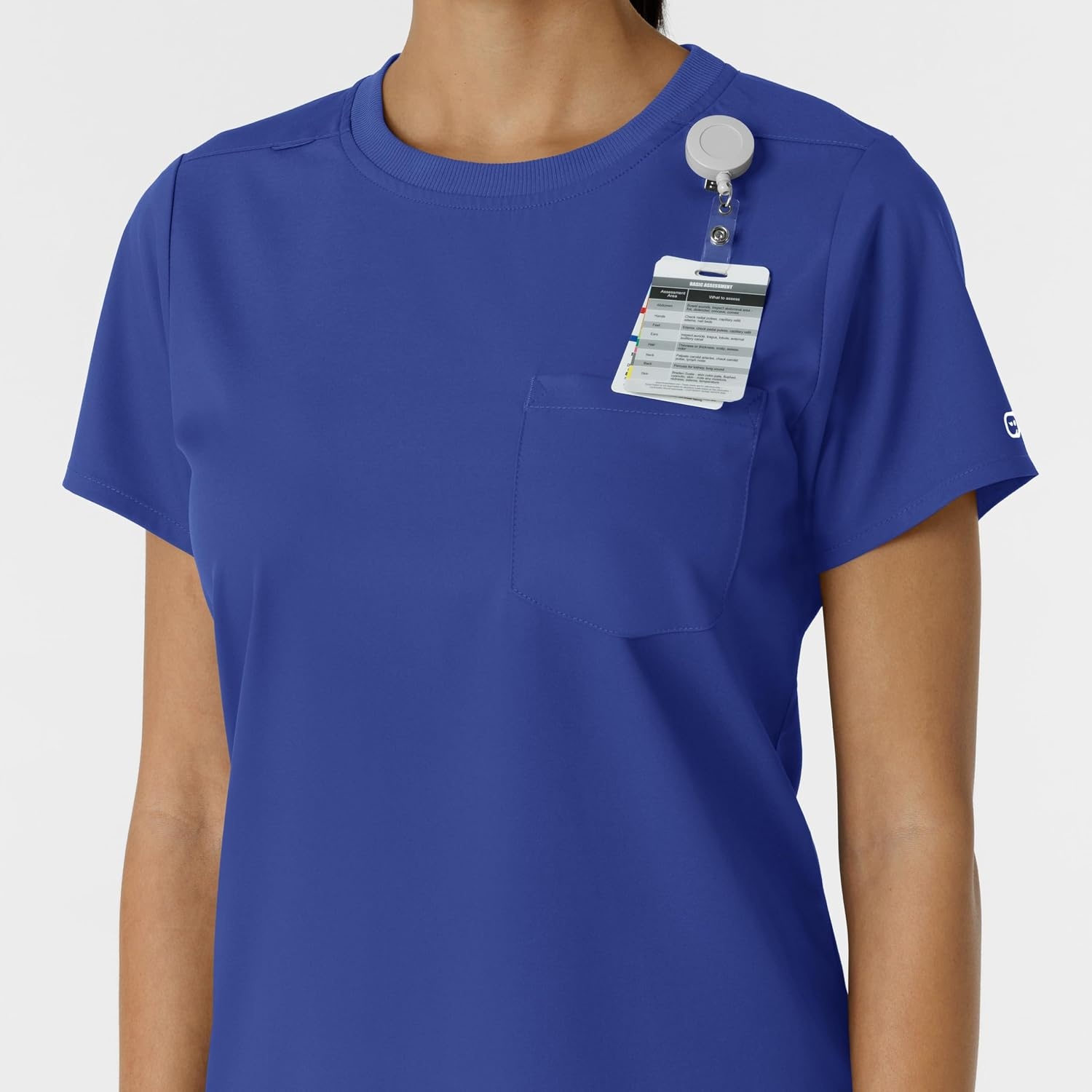 Wink Scrubs for Women, Boundless, Classic Tee with 1 Pocket(Galaxy Blue)