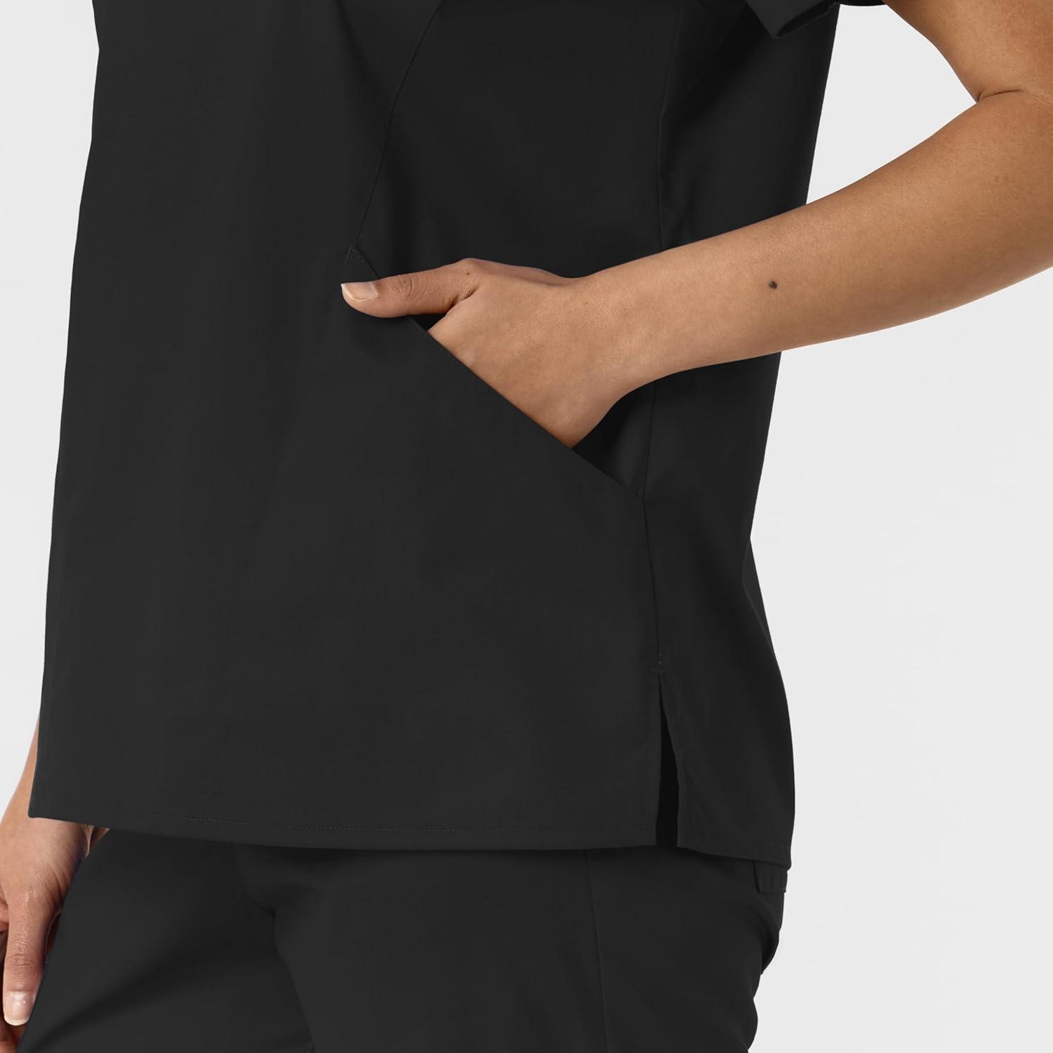 WINK Womens Scrub Top(Black)