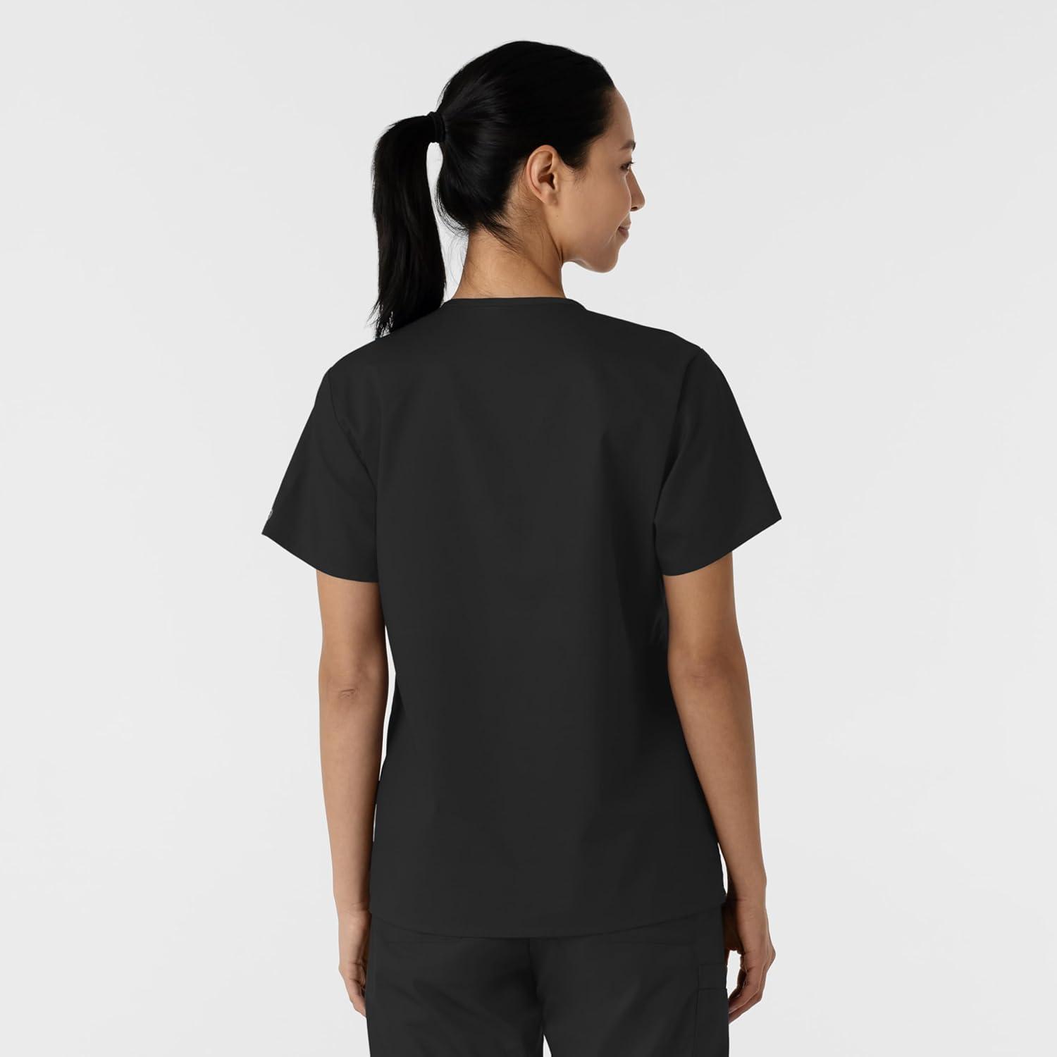 WINK Womens Scrub Top(Black)