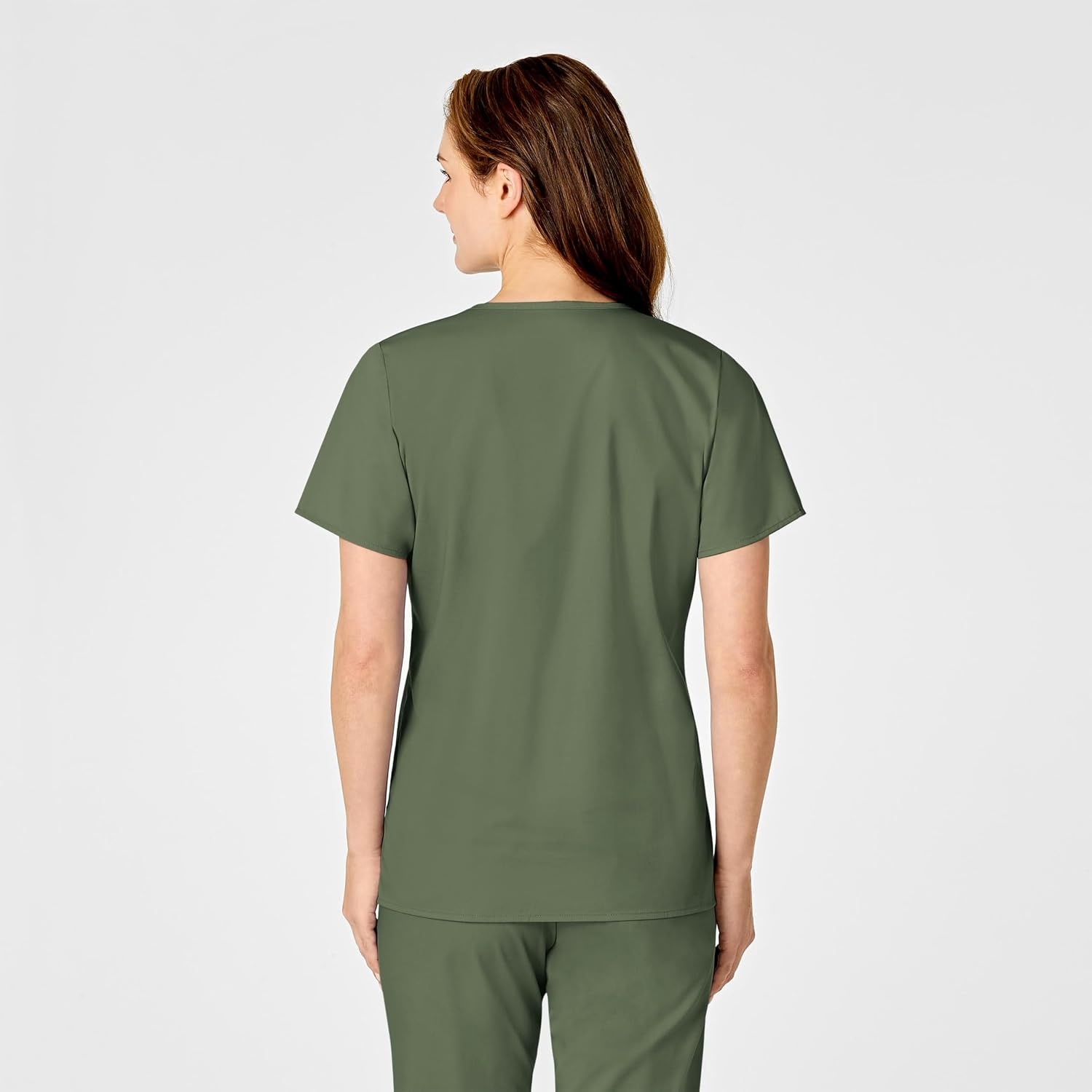 WINK WonderWORK Women’s Mock Wrap Scrub Top(Olive)