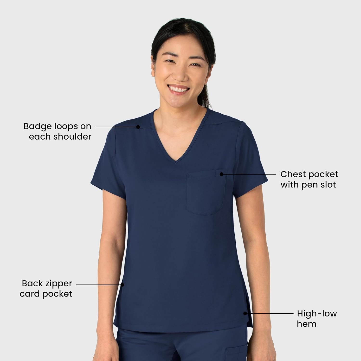 Wink Boundless Women’s Tuck-in Scrub Top(Navy)