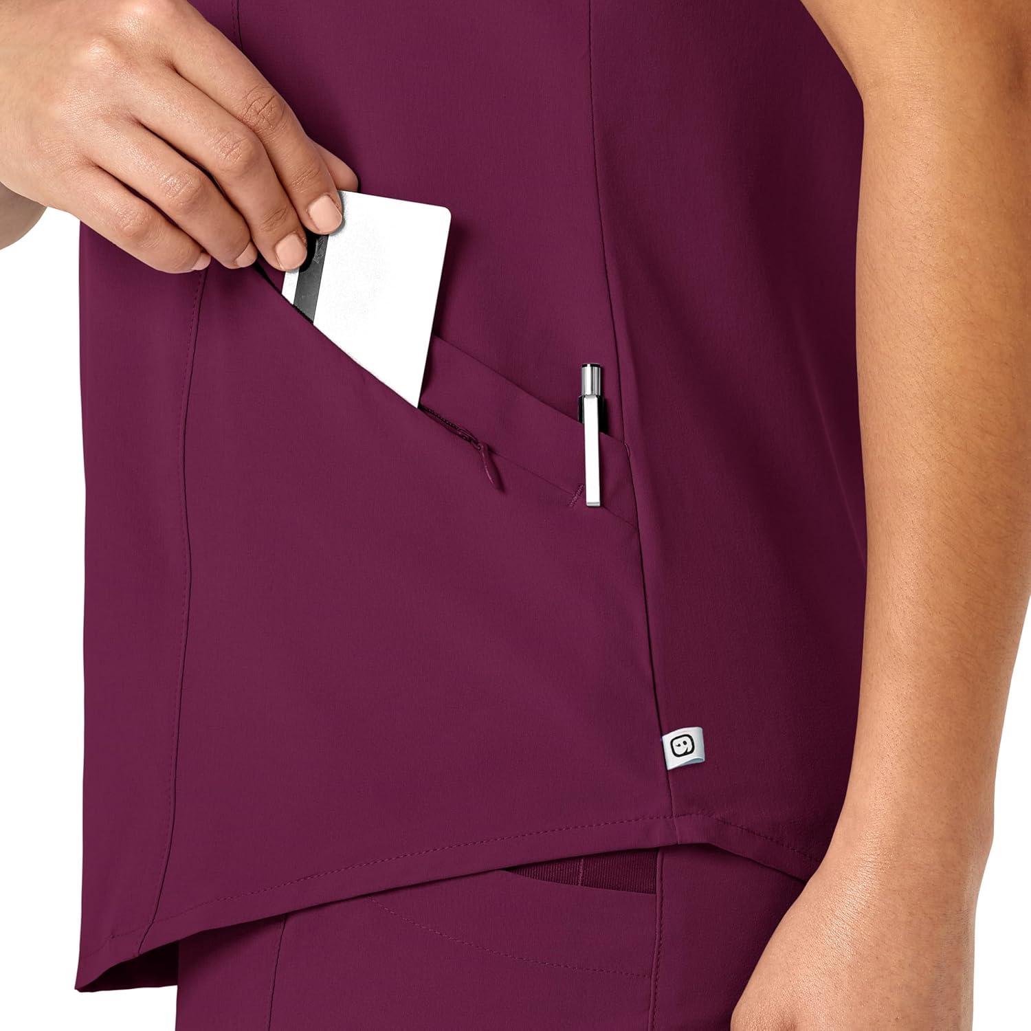WonderWink Mens Women’s V-Neck Scrub Top(Wine)