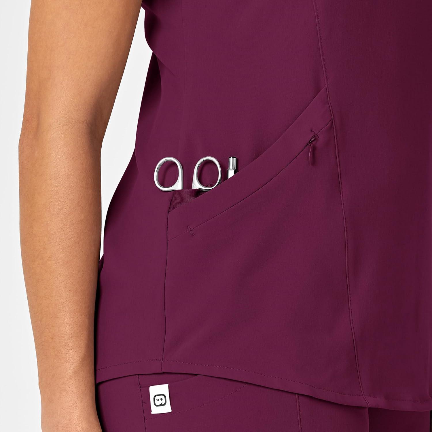 WonderWink Mens Women’s V-Neck Scrub Top(Wine)