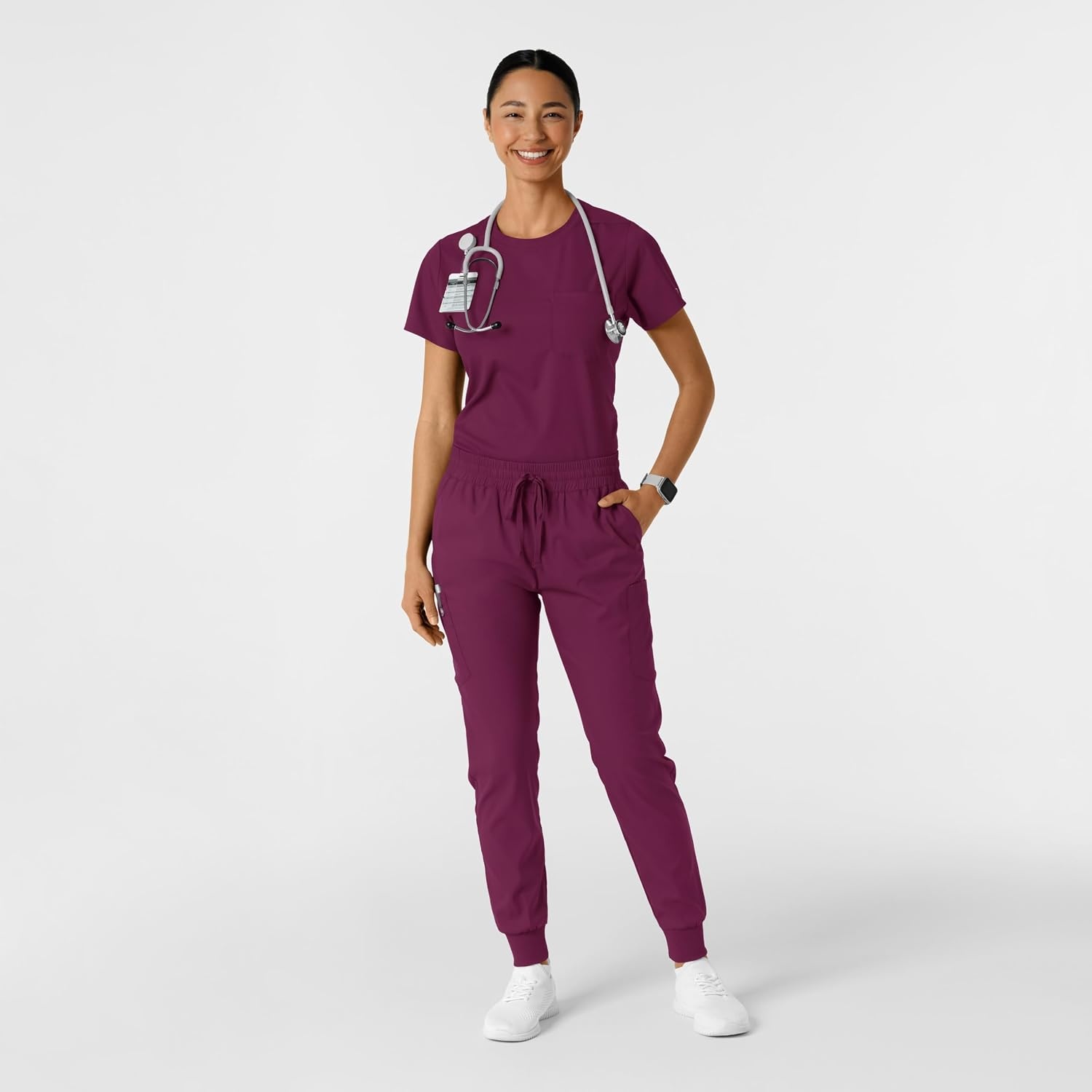 Wink Boundless Women’s Classic Scrub Tee(Wine)