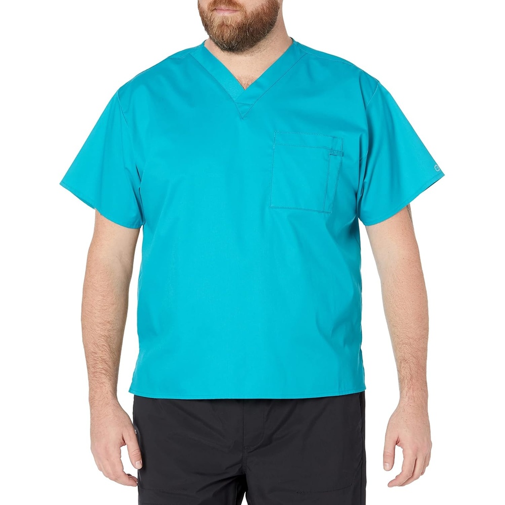 Wink WonderWORK Unisex V-Neck Scrub Top(Teal Blue)