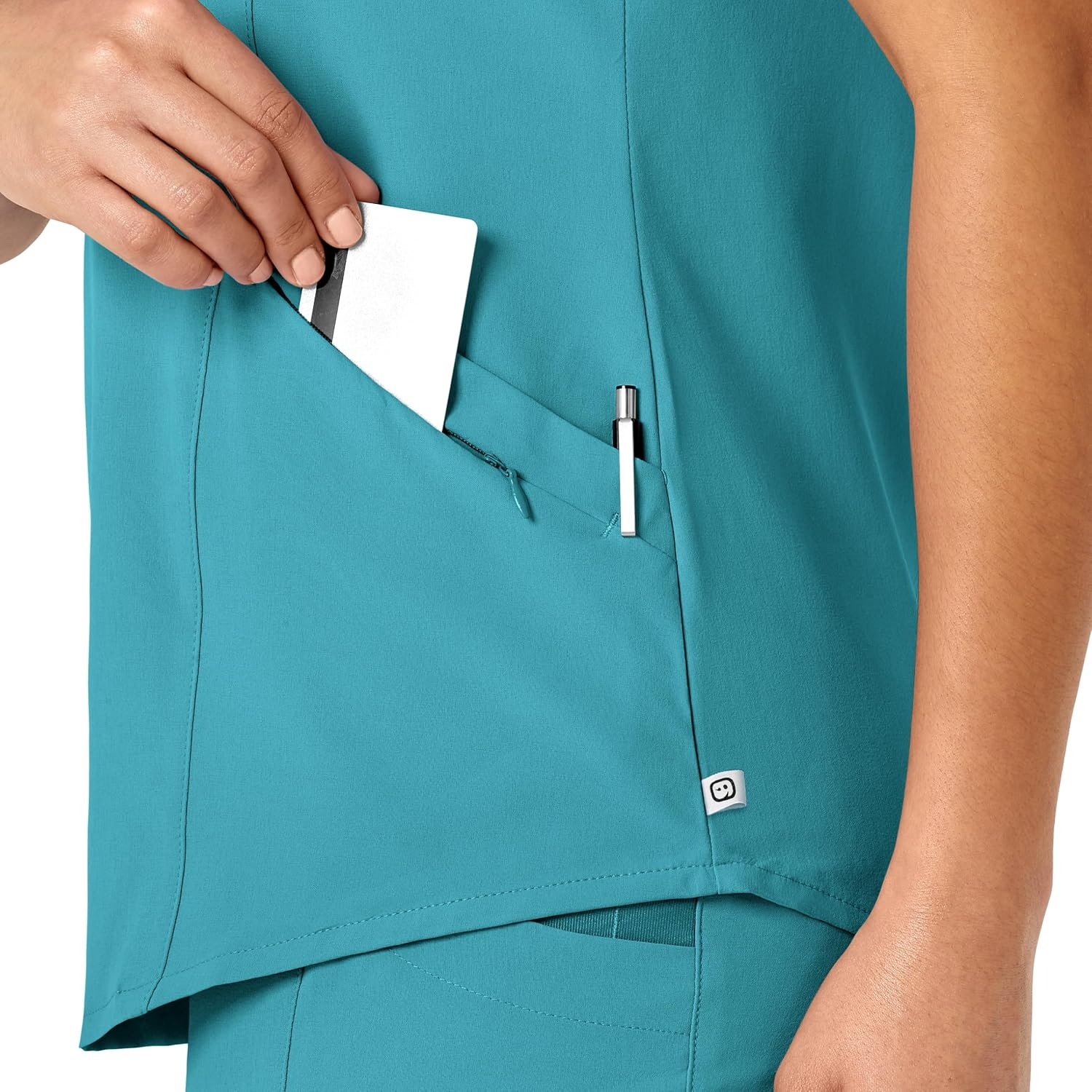 WonderWink Women’s Women’s V-Neck Scrub Top(Teal Blue)