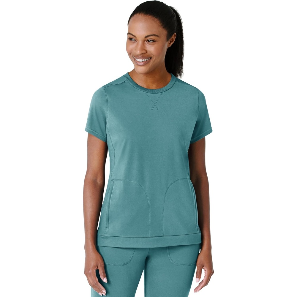 Wink Renew Women’s Flex-n-Reach Crew Neck Scrub Top(Vintage Teal)