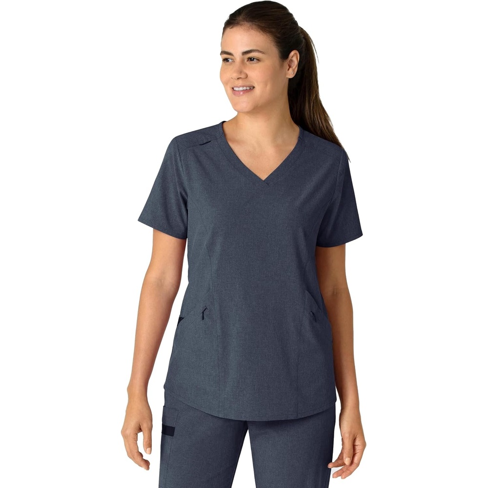 Wink Renew Women’s V-Neck Scrub Top(Navy Heather)