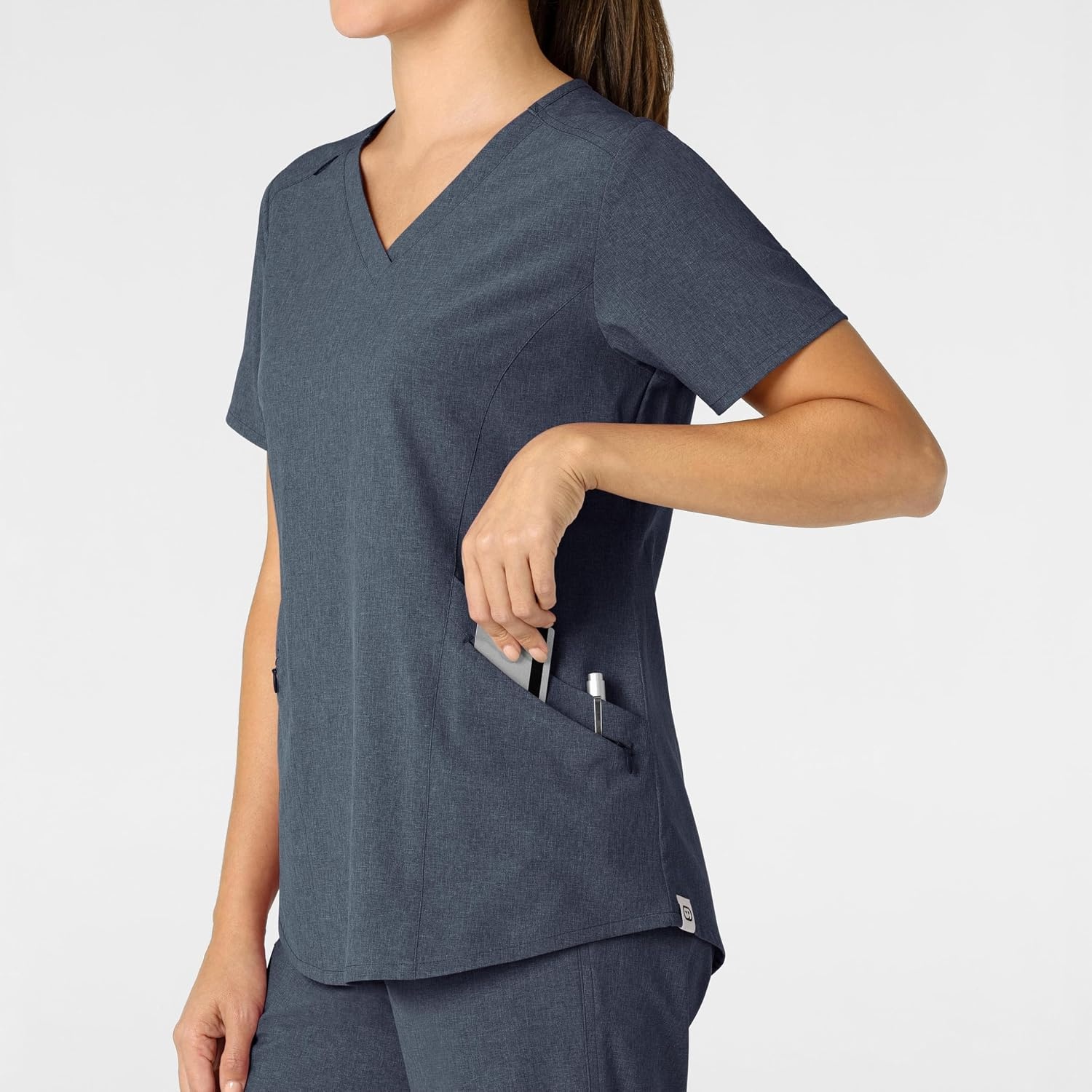 Wink Renew Women’s V-Neck Scrub Top(Navy Heather)