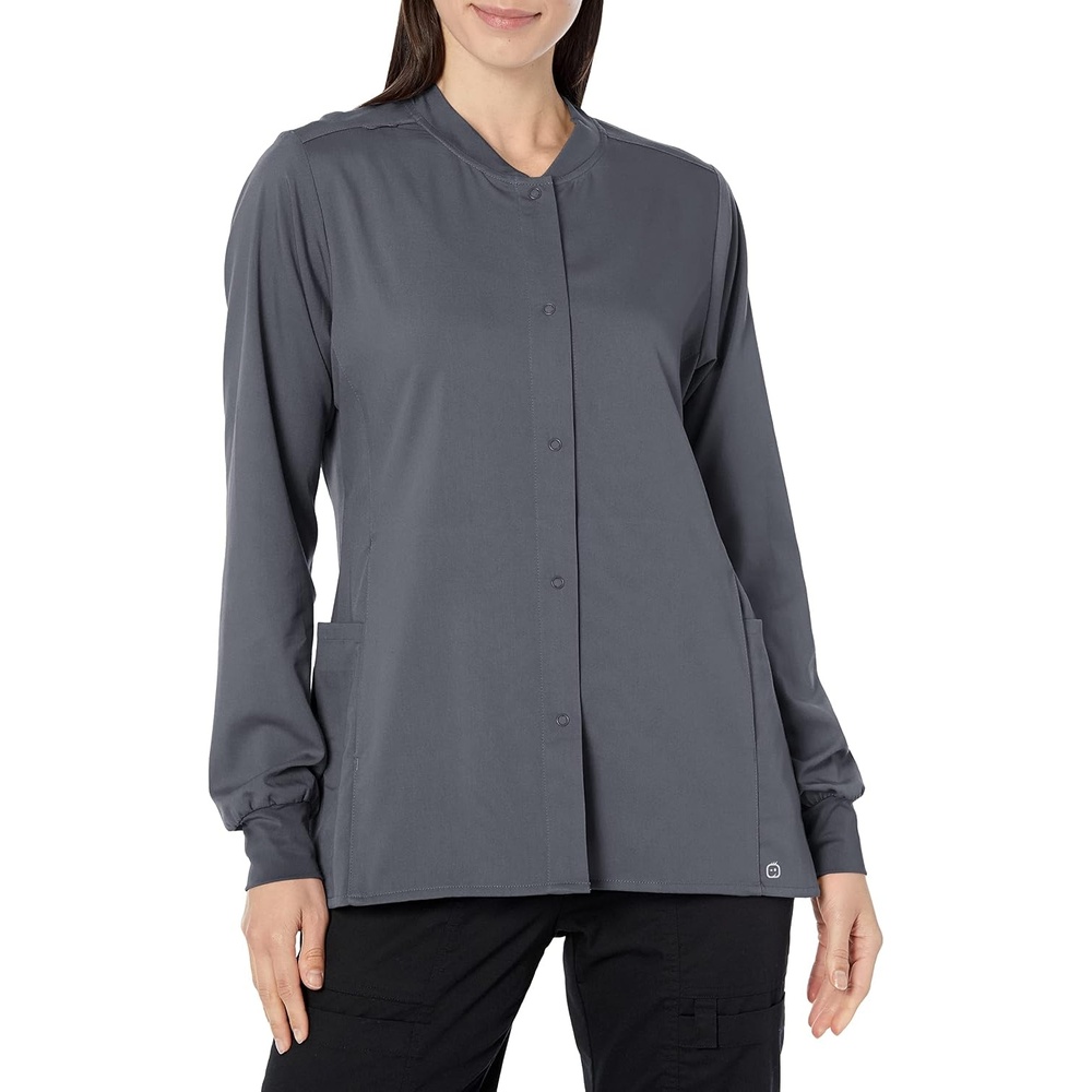 WINK PRO Women’s Snap Front Warm-Up Jacket(Pewter)