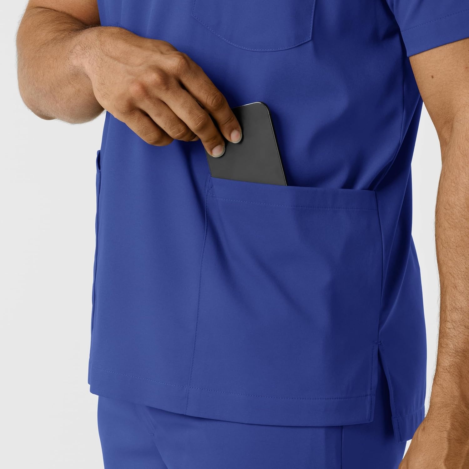 Wink Boundless Men’s Multi Pocket V-Neck Scrub Top(Galaxy Blue)