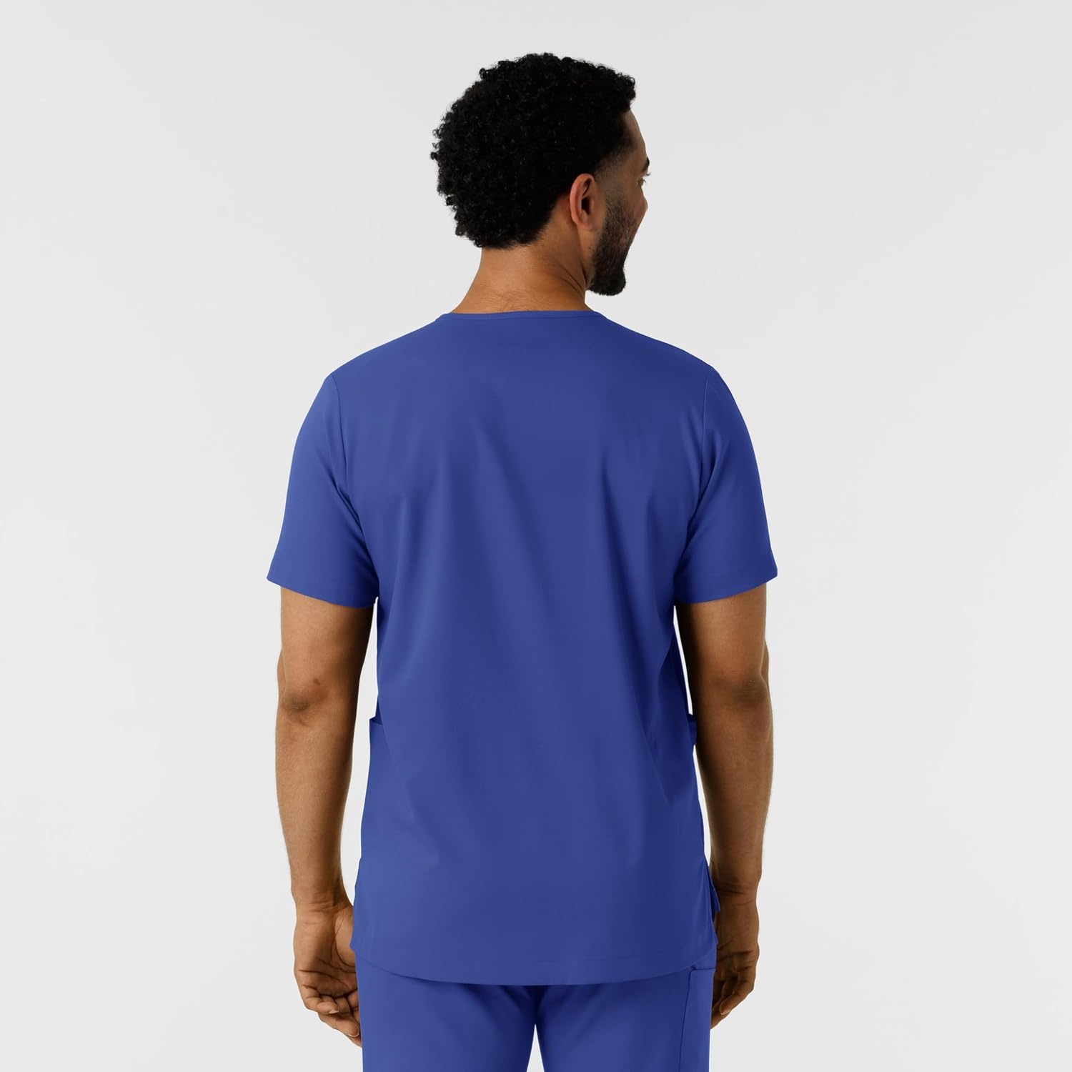 Wink Boundless Men’s Multi Pocket V-Neck Scrub Top(Galaxy Blue)