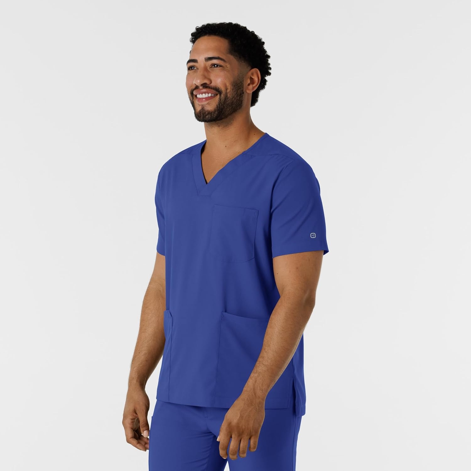 Wink Boundless Men’s Multi Pocket V-Neck Scrub Top(Galaxy Blue)