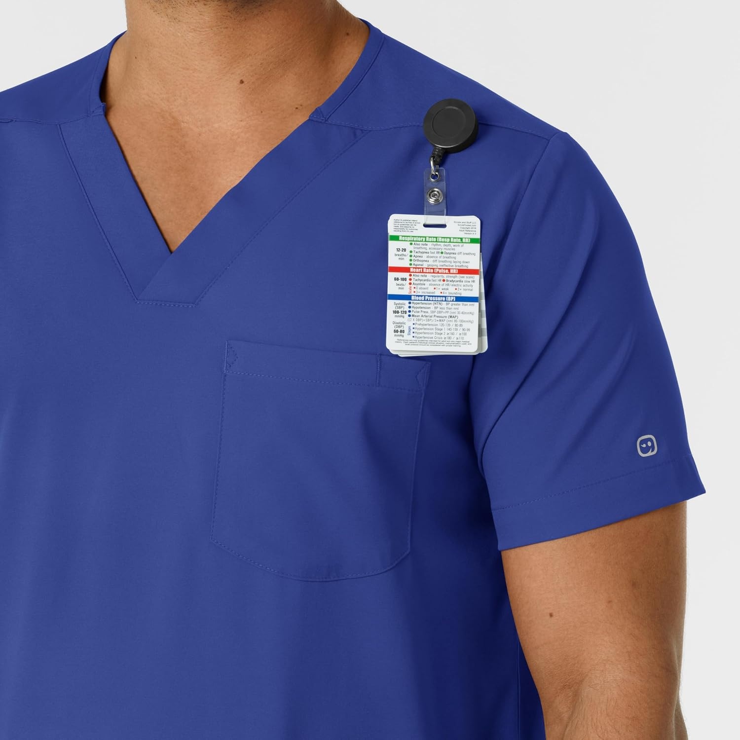 Wink Boundless Men’s Multi Pocket V-Neck Scrub Top(Galaxy Blue)