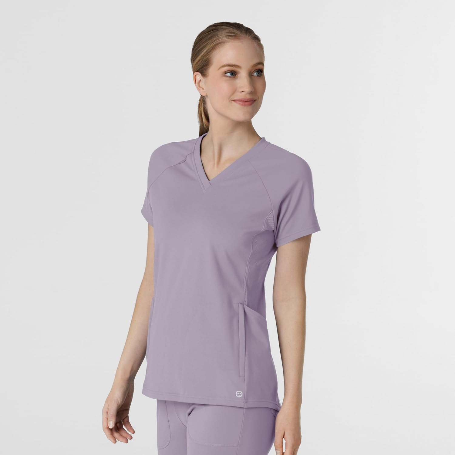 Wink Renew Knit Women’s Flex-n-Reach V-Neck Raglan Scrub Top(Wisteria)