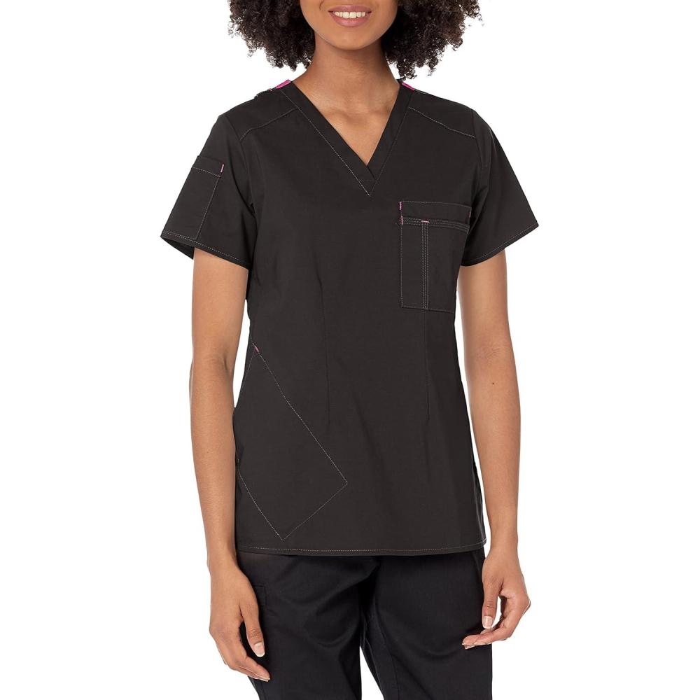 WonderWink Womens Women’s Joy V-nk Tuck-in TWomen’s Joy V-Nk Tuck-in T(Black)