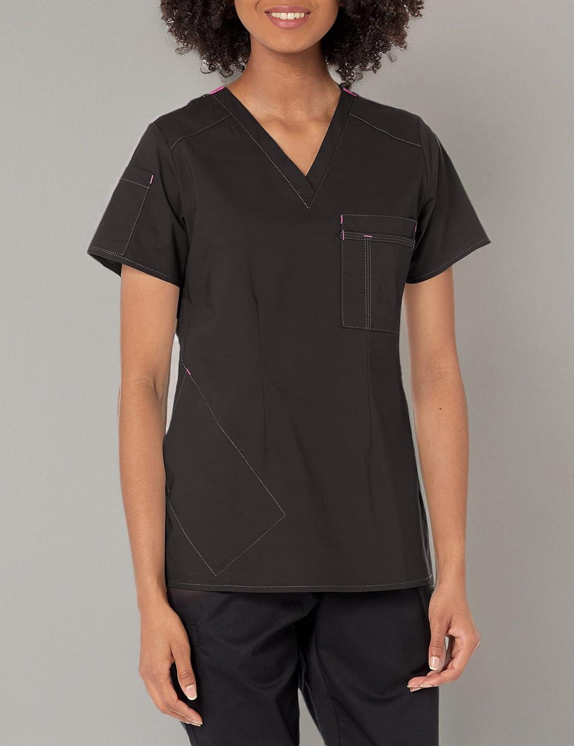 WonderWink Womens Women’s Joy V-nk Tuck-in TWomen’s Joy V-Nk Tuck-in T(Black)