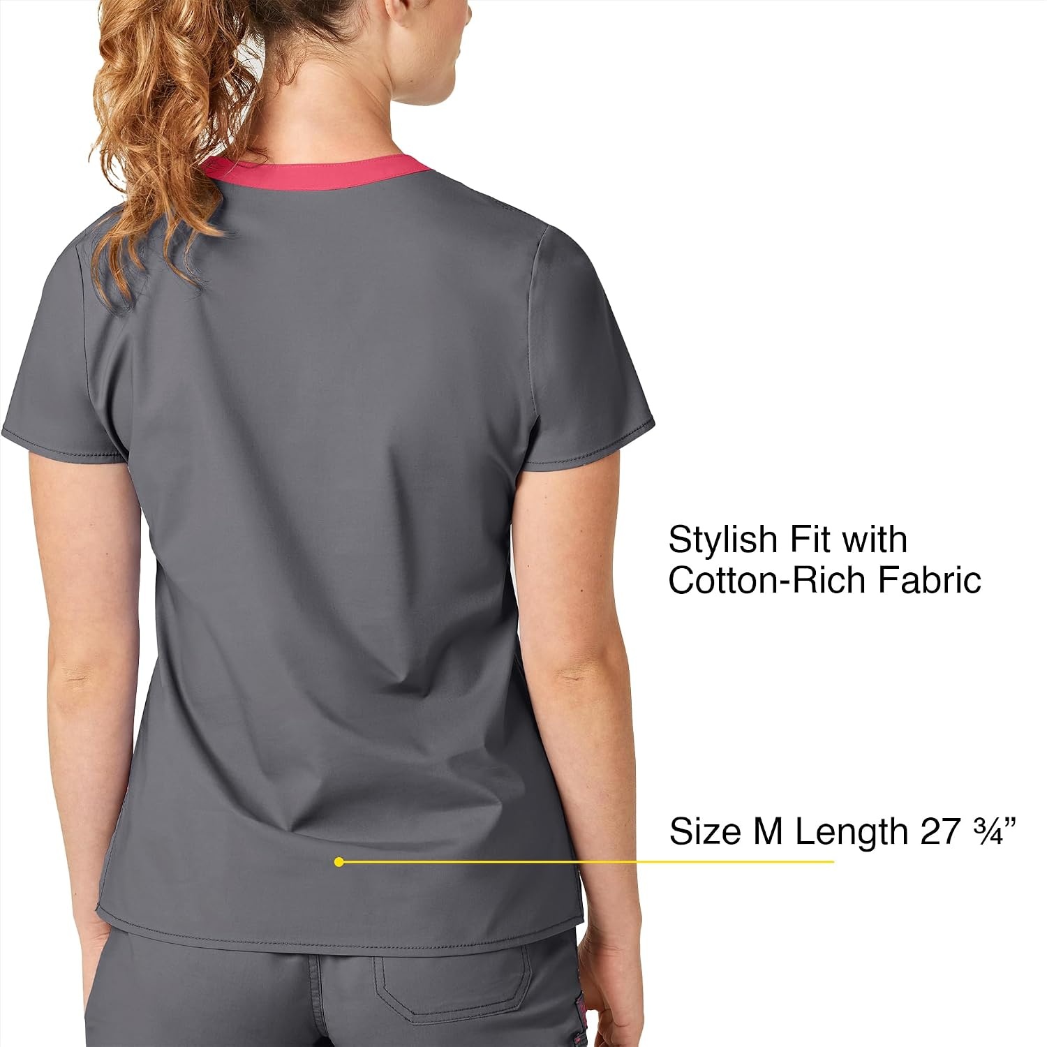 WonderWink womens Only Tops medical scrubs shirts, Pewter, XX-Large US