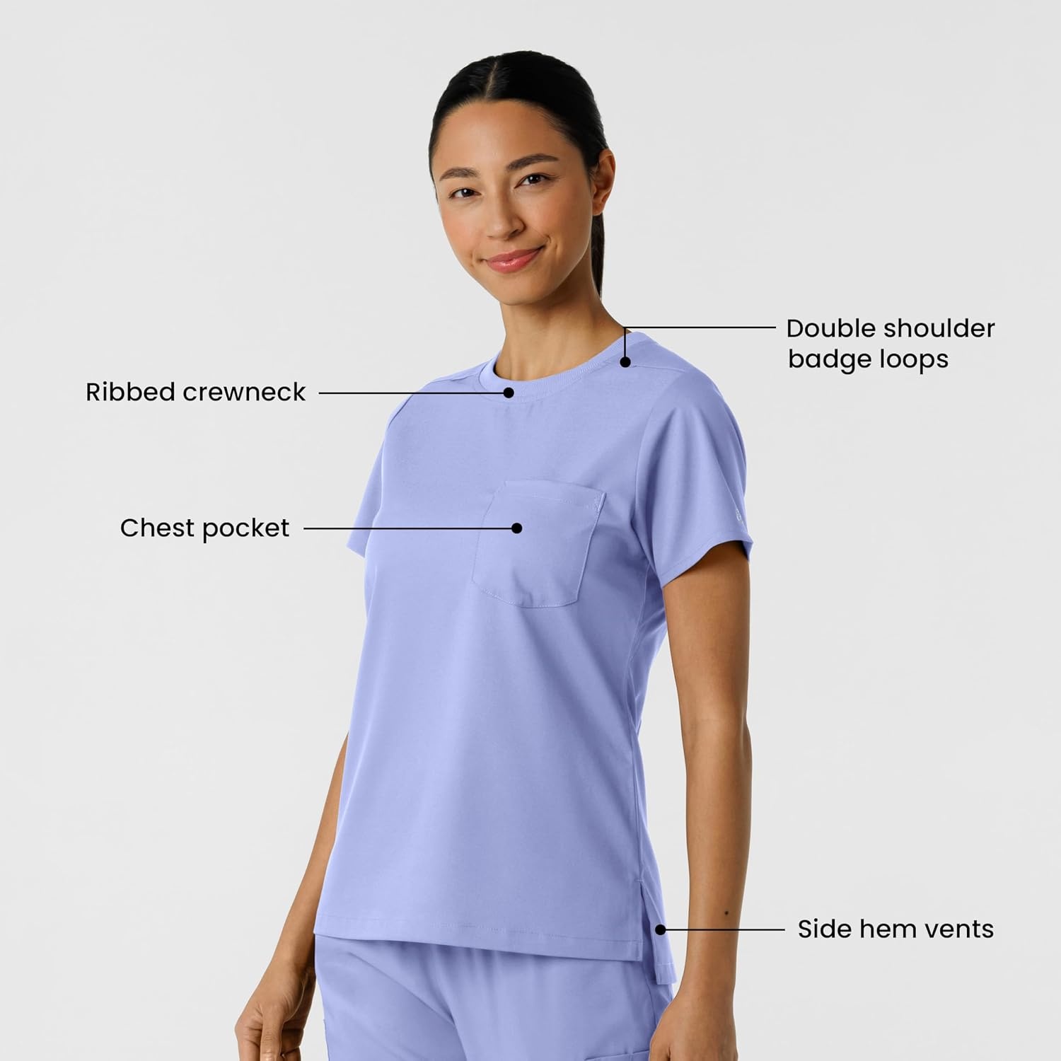 Wink Boundless Women’s Classic Scrub Tee(Ceil Blue)