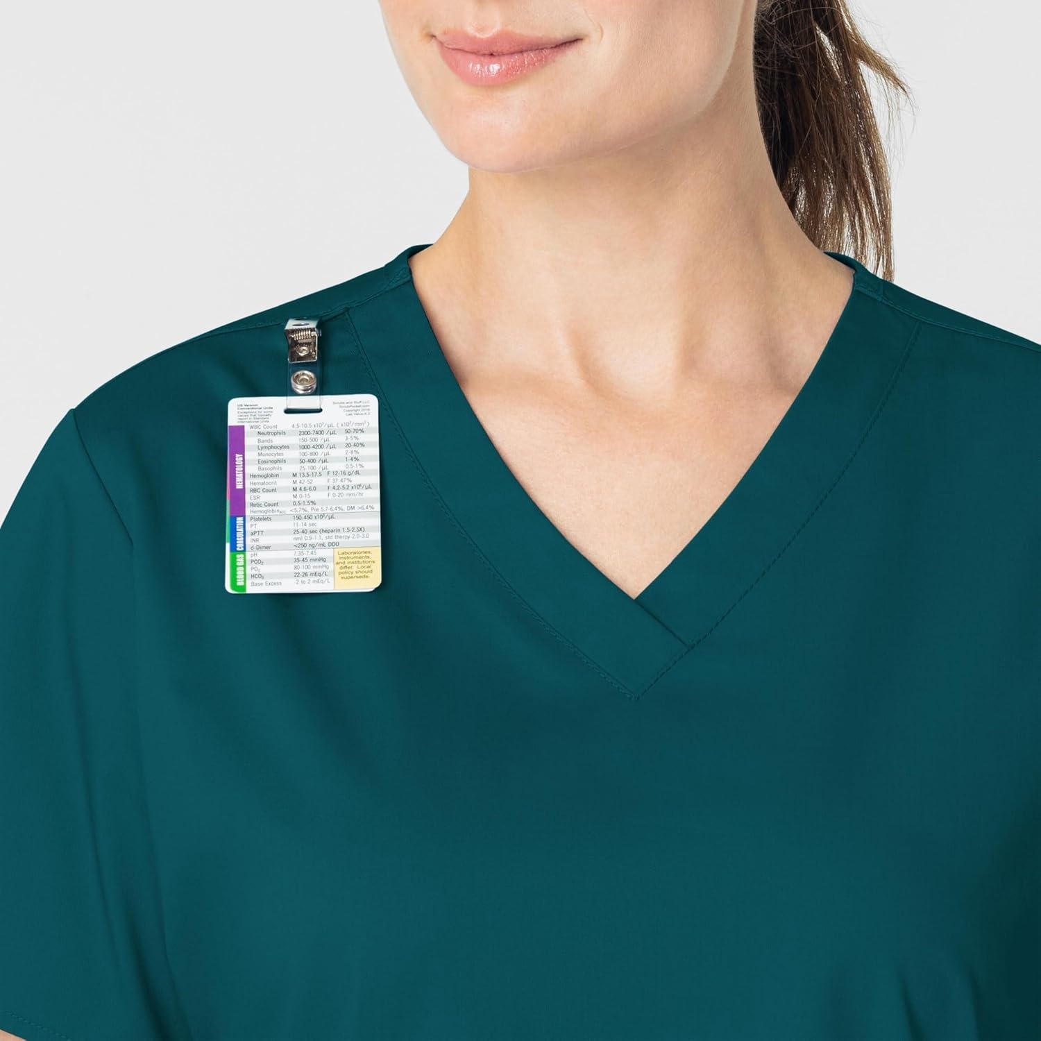 Wink WonderWORK Women’s V-Neck Scrub Top, Caribbean Blue, 4XL
