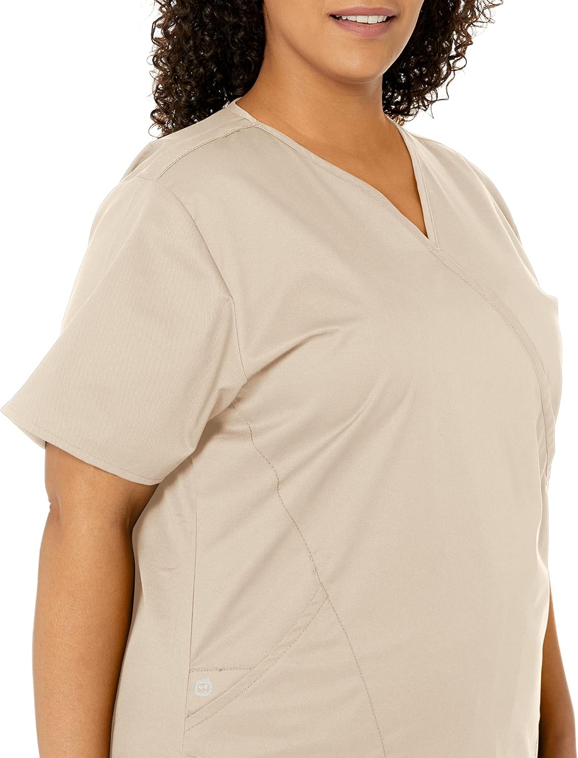 Wink W123 Women’s Mock Wrap Scrub Top(Khaki)