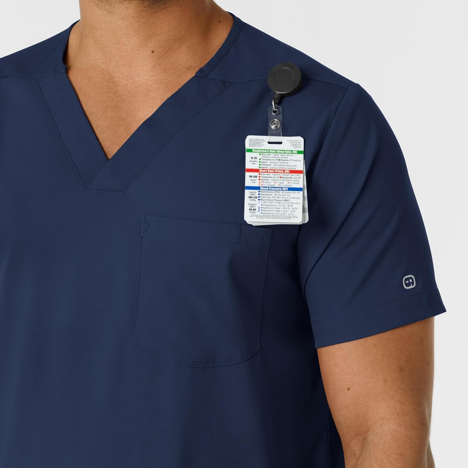 Wink Boundless Men’s Multi Pocket V-Neck Scrub Top(Navy)