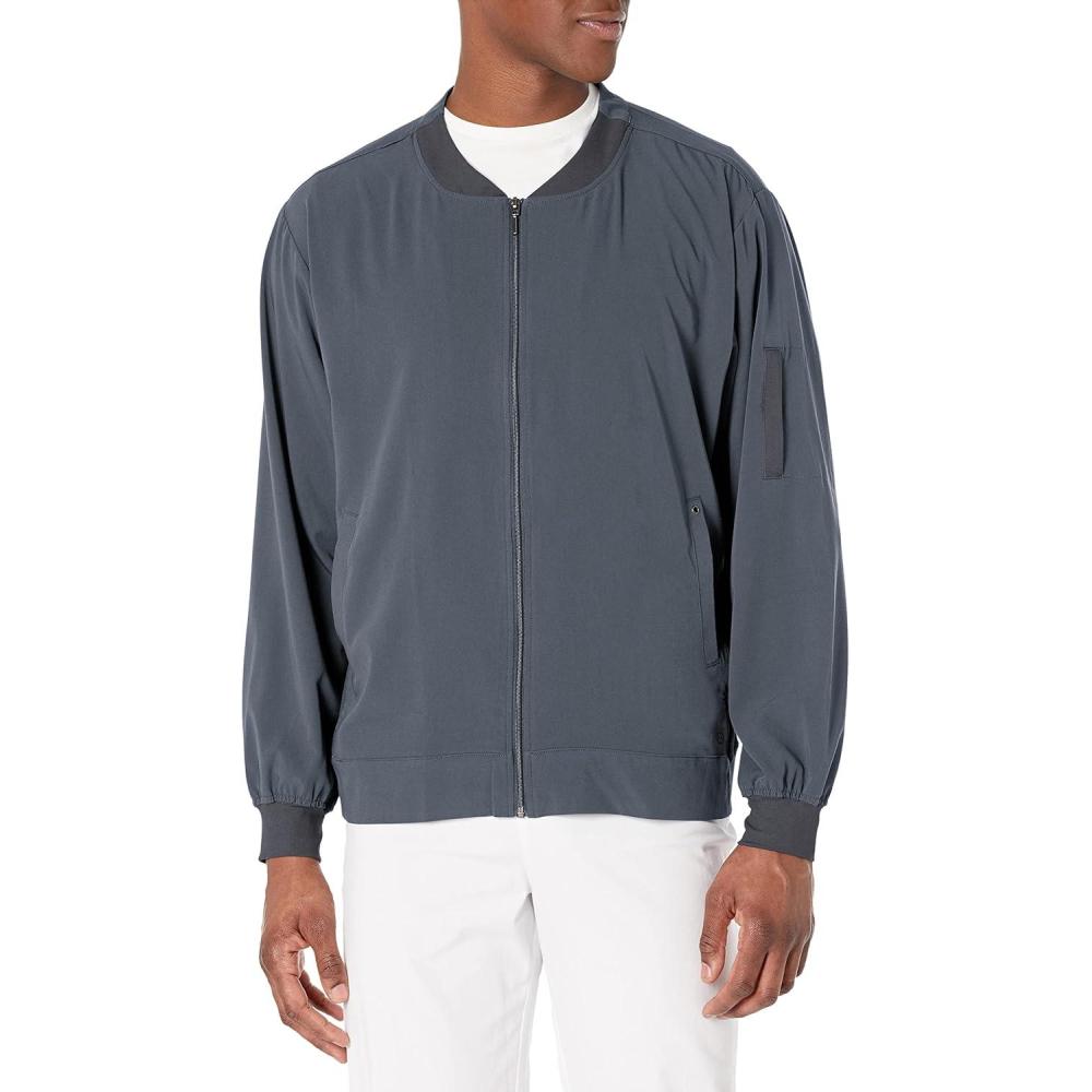 WonderWink Mens Zip Bomber Jacket(Pewter)