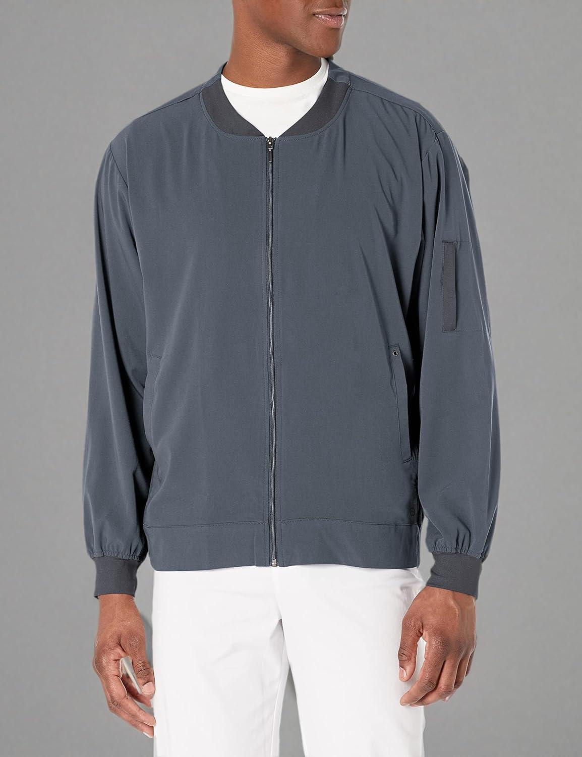 WonderWink Mens Zip Bomber Jacket(Pewter)