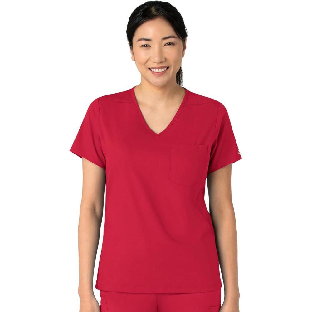 Wink Womens Scrub Top(Red)