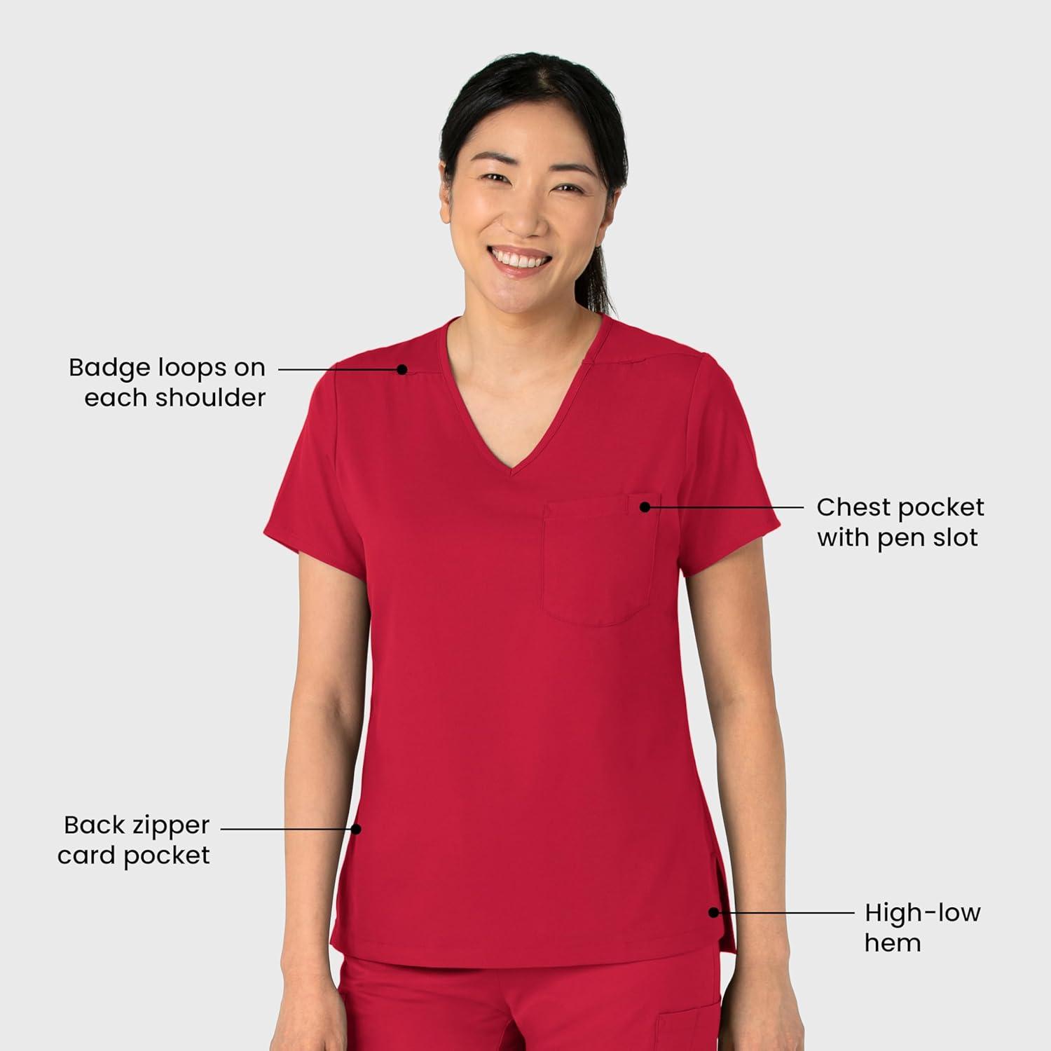 Wink Womens Scrub Top(Red)