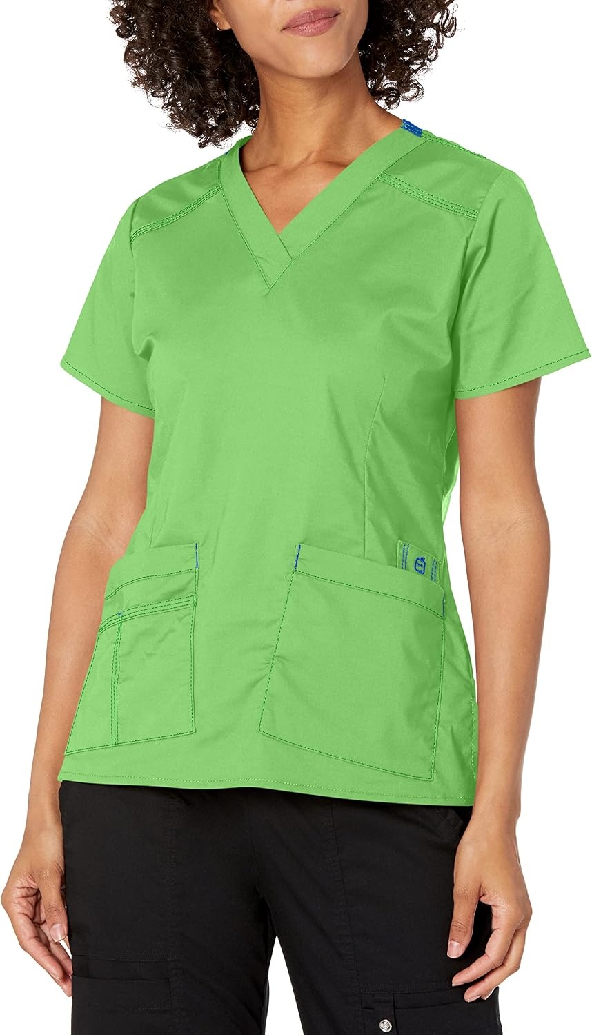 Wink WonderFLEX Women’s Verity V-Neck Scrub Top(Green Apple)