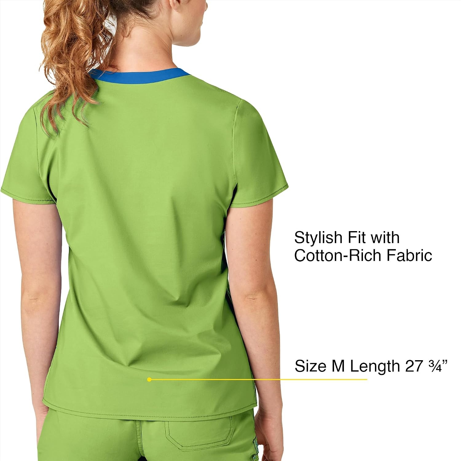 Wink WonderFLEX Women’s Verity V-Neck Scrub Top(Green Apple)