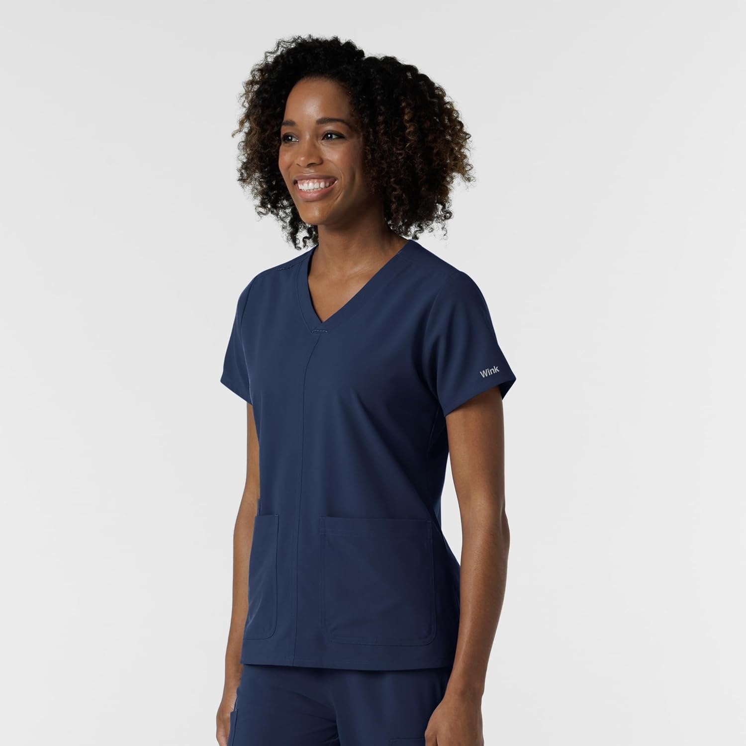 WonderWink Women’s Women’s V-Neck Scrub Top(Navy)