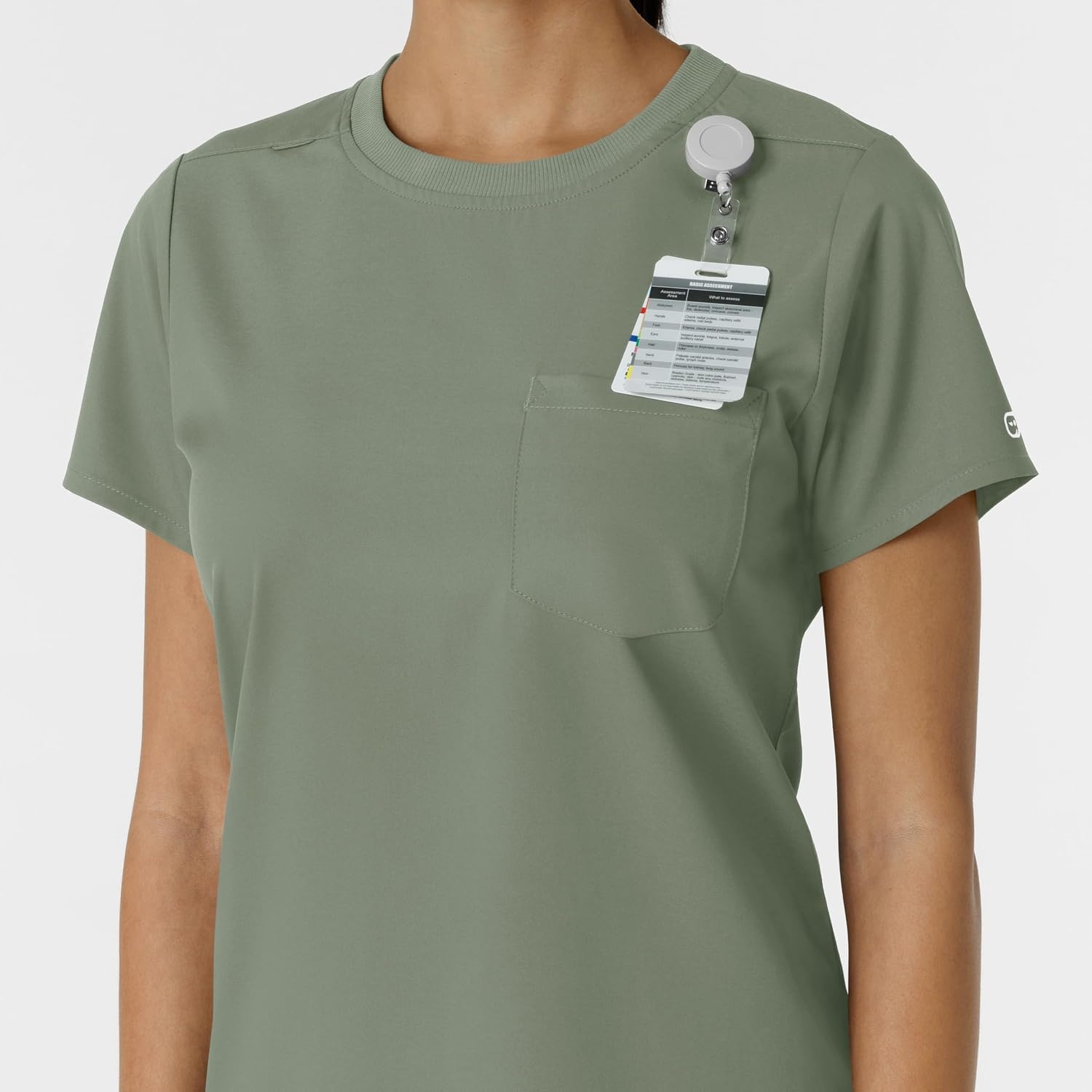 Wink Scrubs for Women, Boundless, Classic Tee with 1 Pocket(Sage)