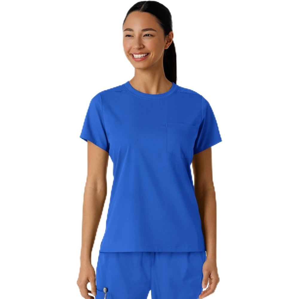 Wink Scrubs for Women, Boundless, Classic Tee with 1 Pocket(Royal)