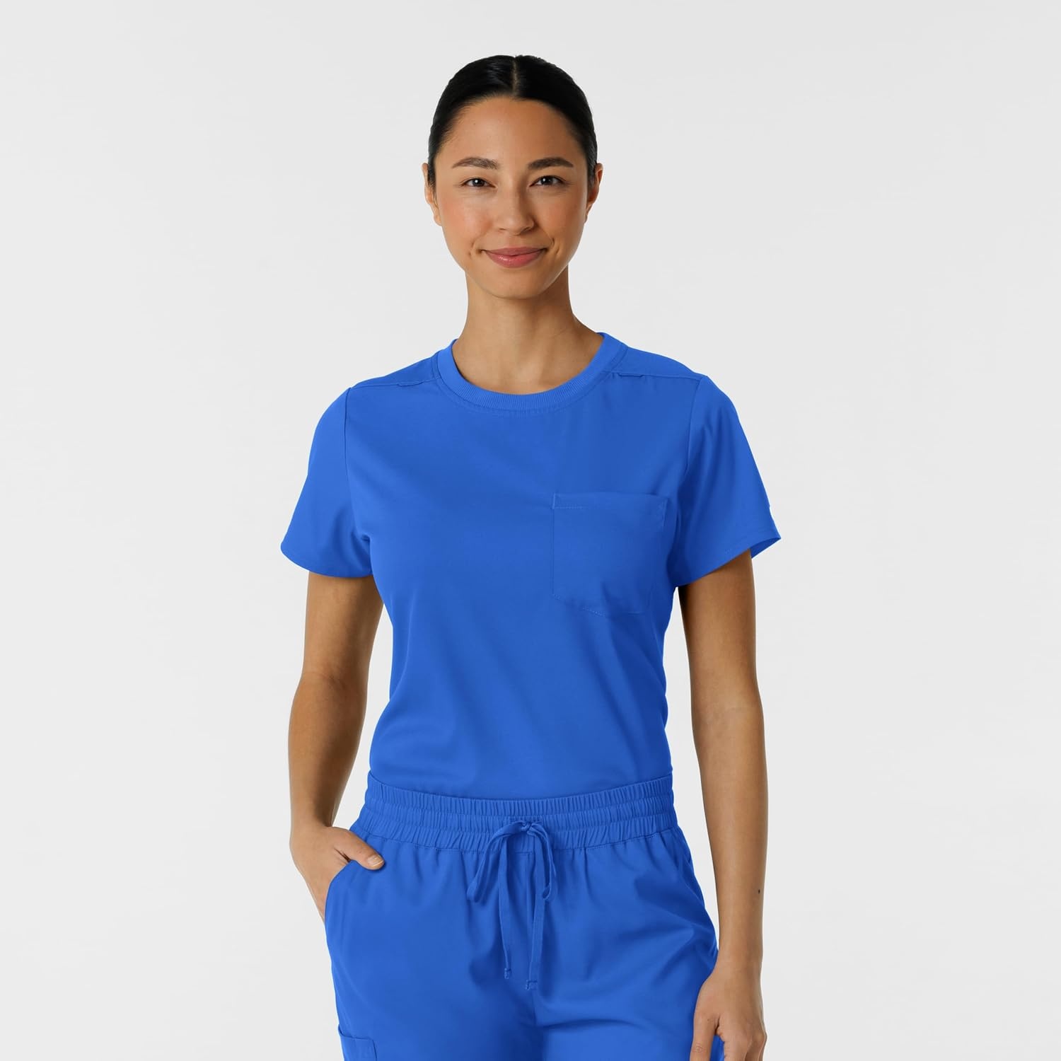Wink Scrubs for Women, Boundless, Classic Tee with 1 Pocket(Royal)