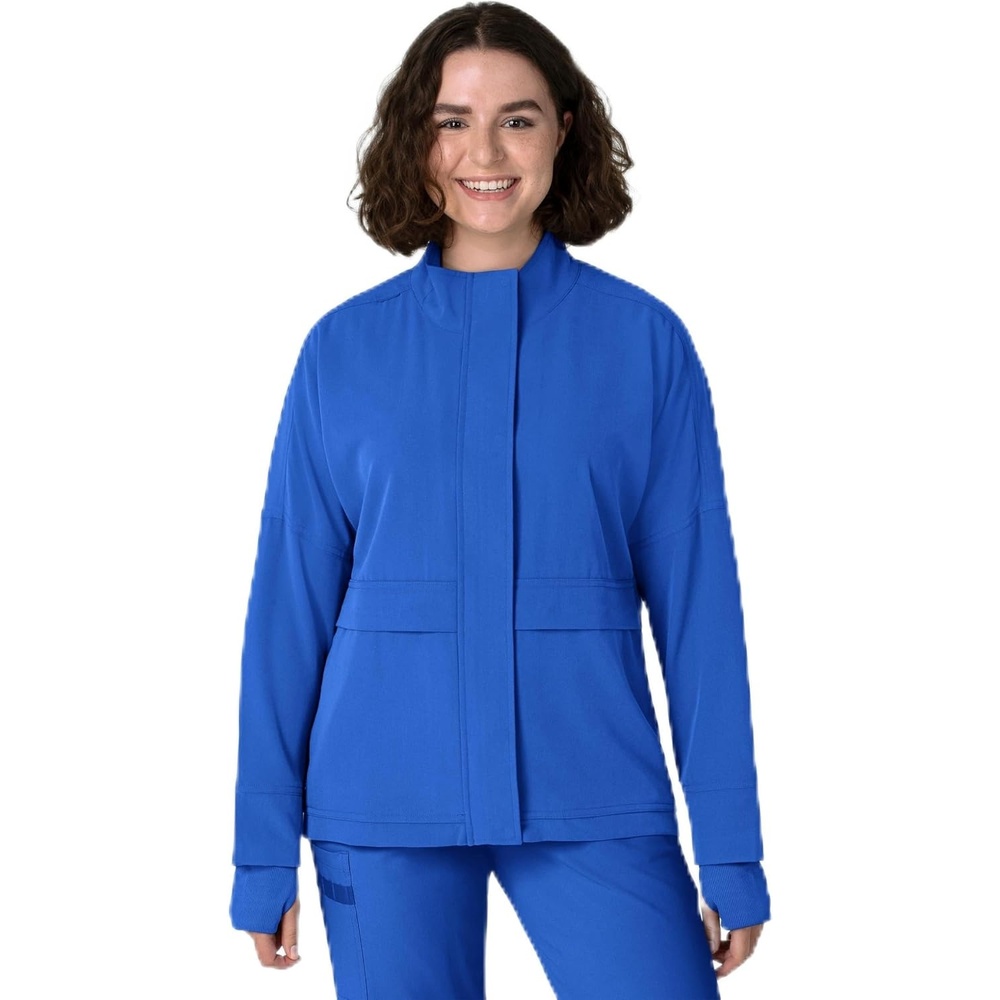 WINK Layers Women’s Germs Happen Packable Scrub Jacket(Royal)