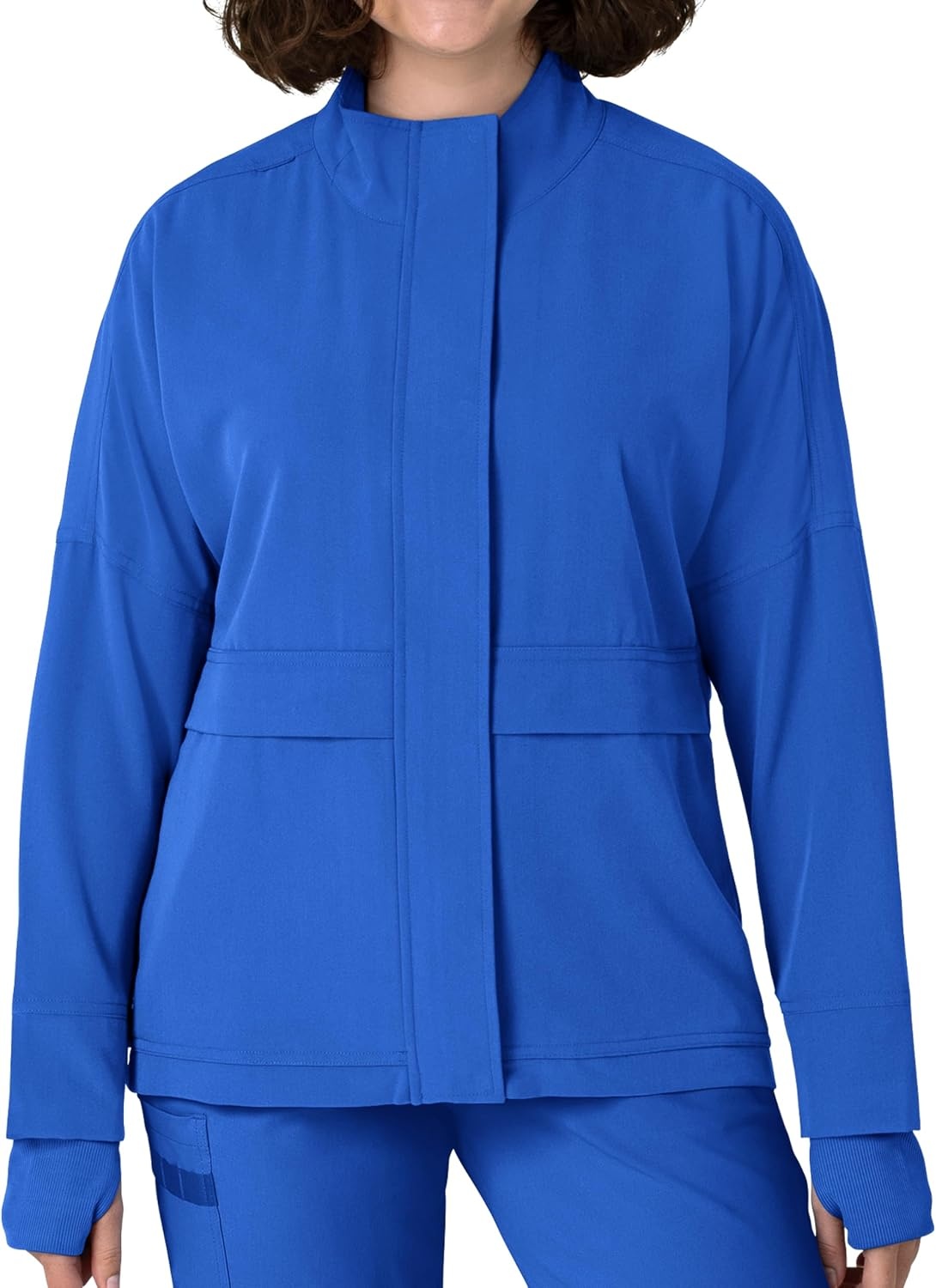 WINK Layers Women’s Germs Happen Packable Scrub Jacket(Royal)