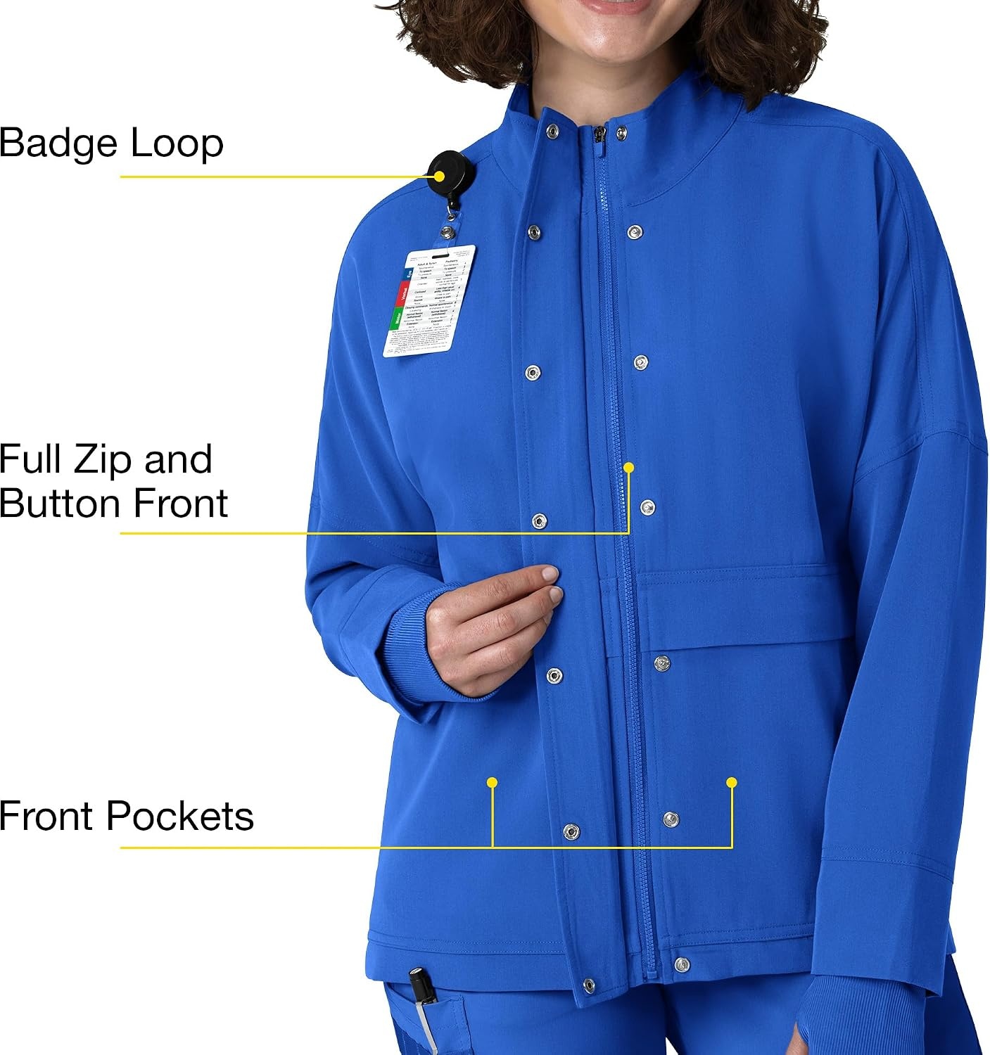 WINK Layers Women’s Germs Happen Packable Scrub Jacket(Royal)