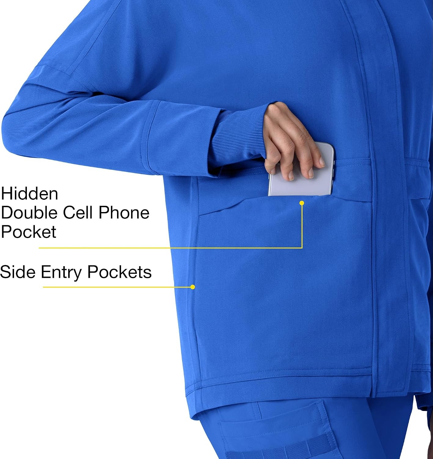 WINK Layers Women’s Germs Happen Packable Scrub Jacket(Royal)